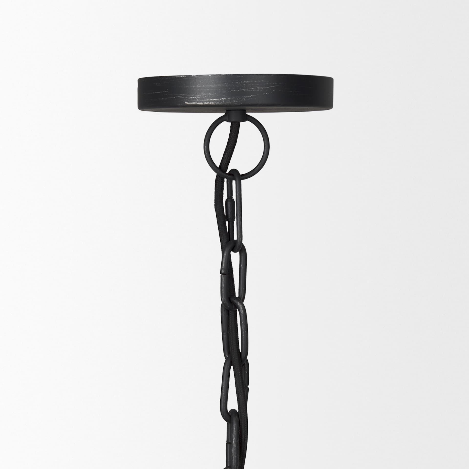 Karina 36" Round Matte Black Hammered Metal Dome Pendant Light — product photograph