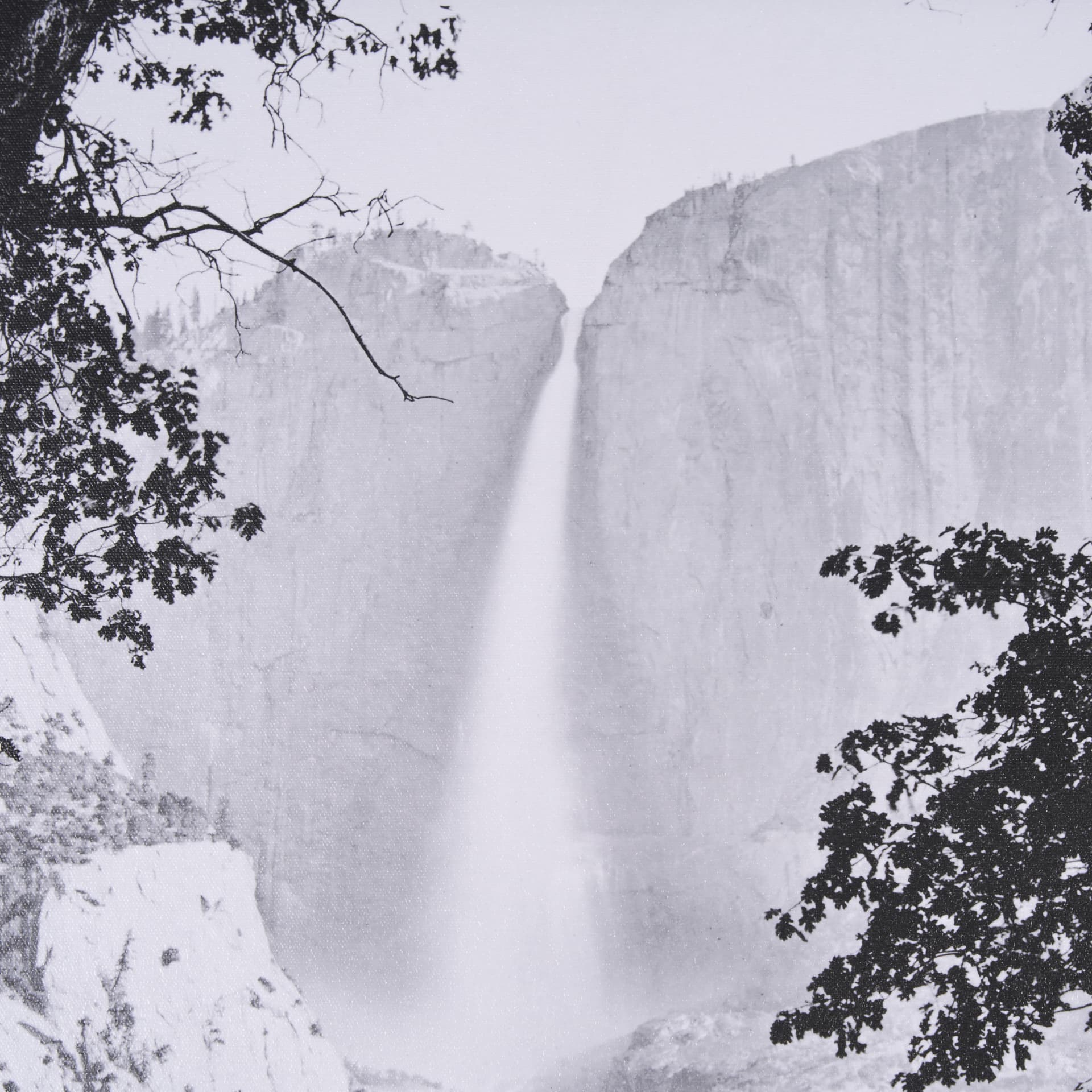 Yosemite Falls by Carleton E Watkins a Hand Embellished Textured Framed Photo Art Print — product photograph