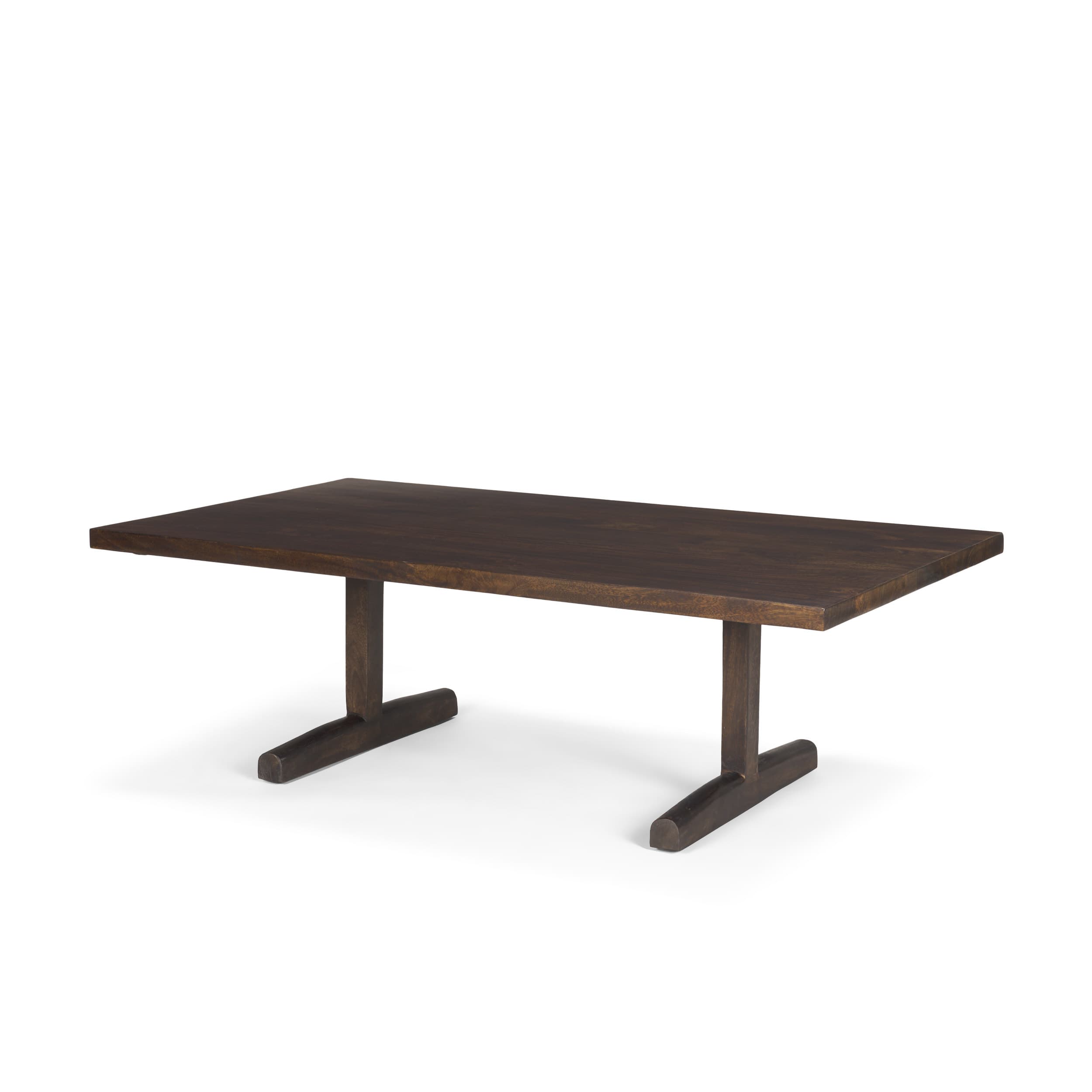 Viktor 55"L Dark Brown Solid Wood Coffee Table — product photograph