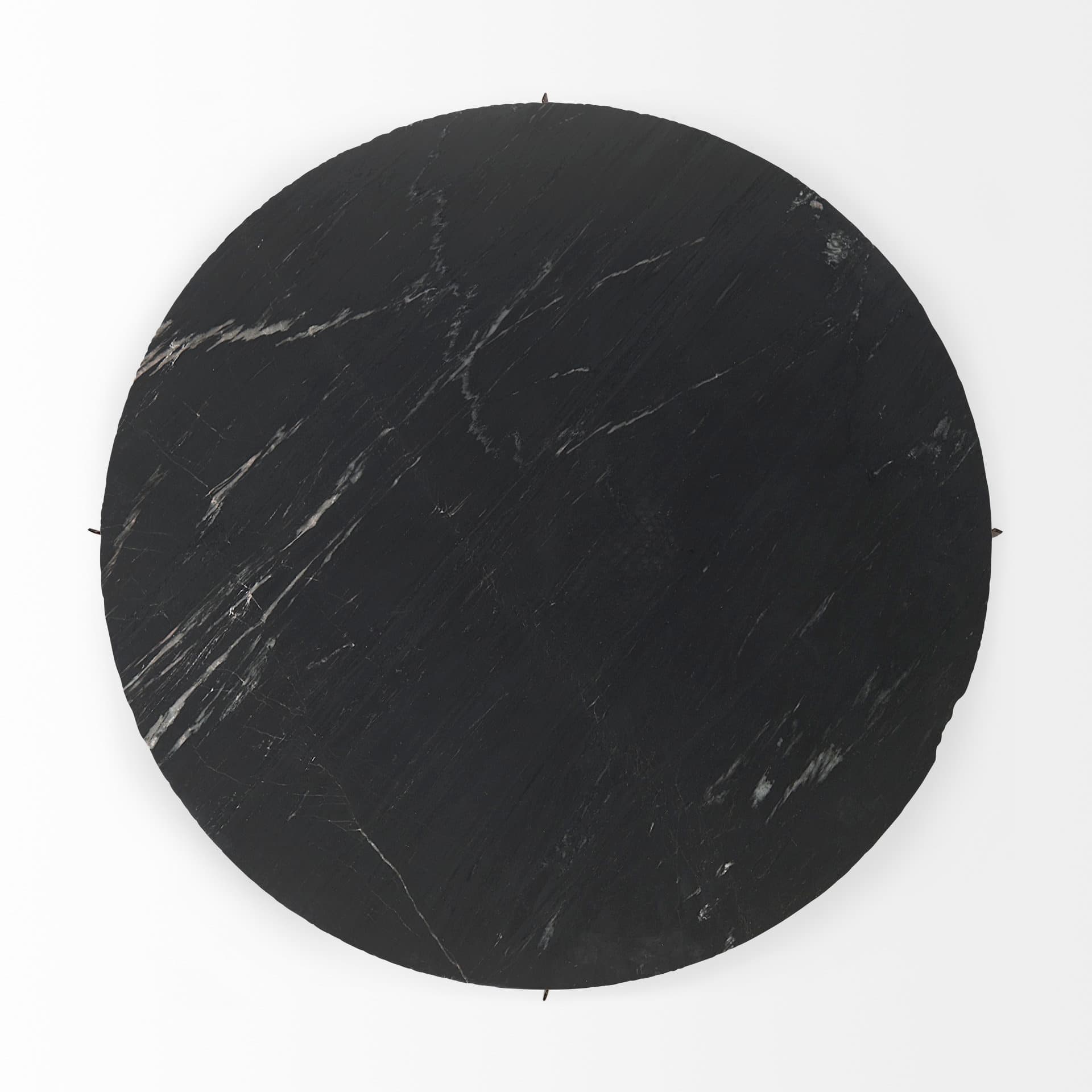 Reinhold III Black Marble Top Iron Coffee Table — product photograph