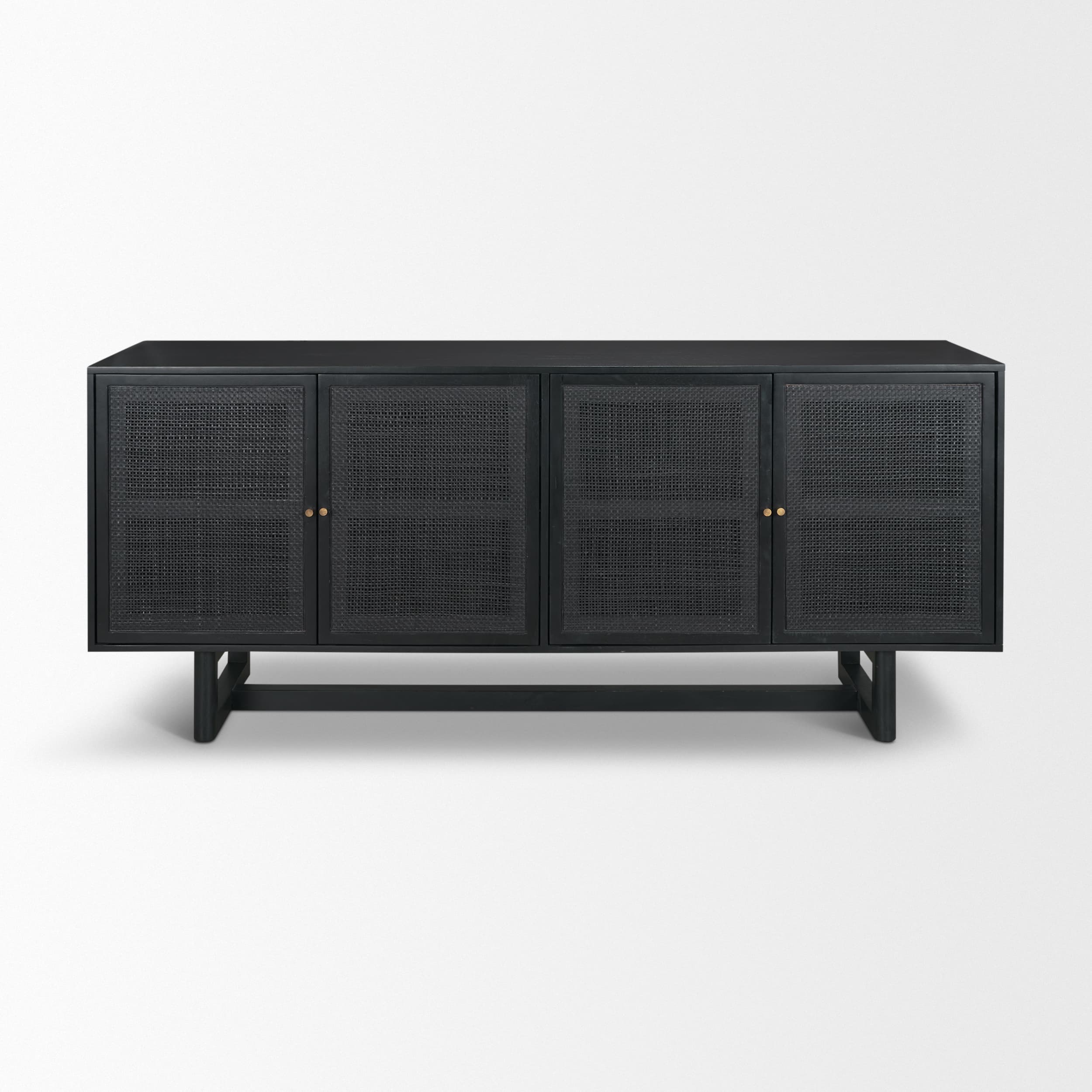 Grier 72" Black Wood W/ Black Cane Sideboard — product photograph