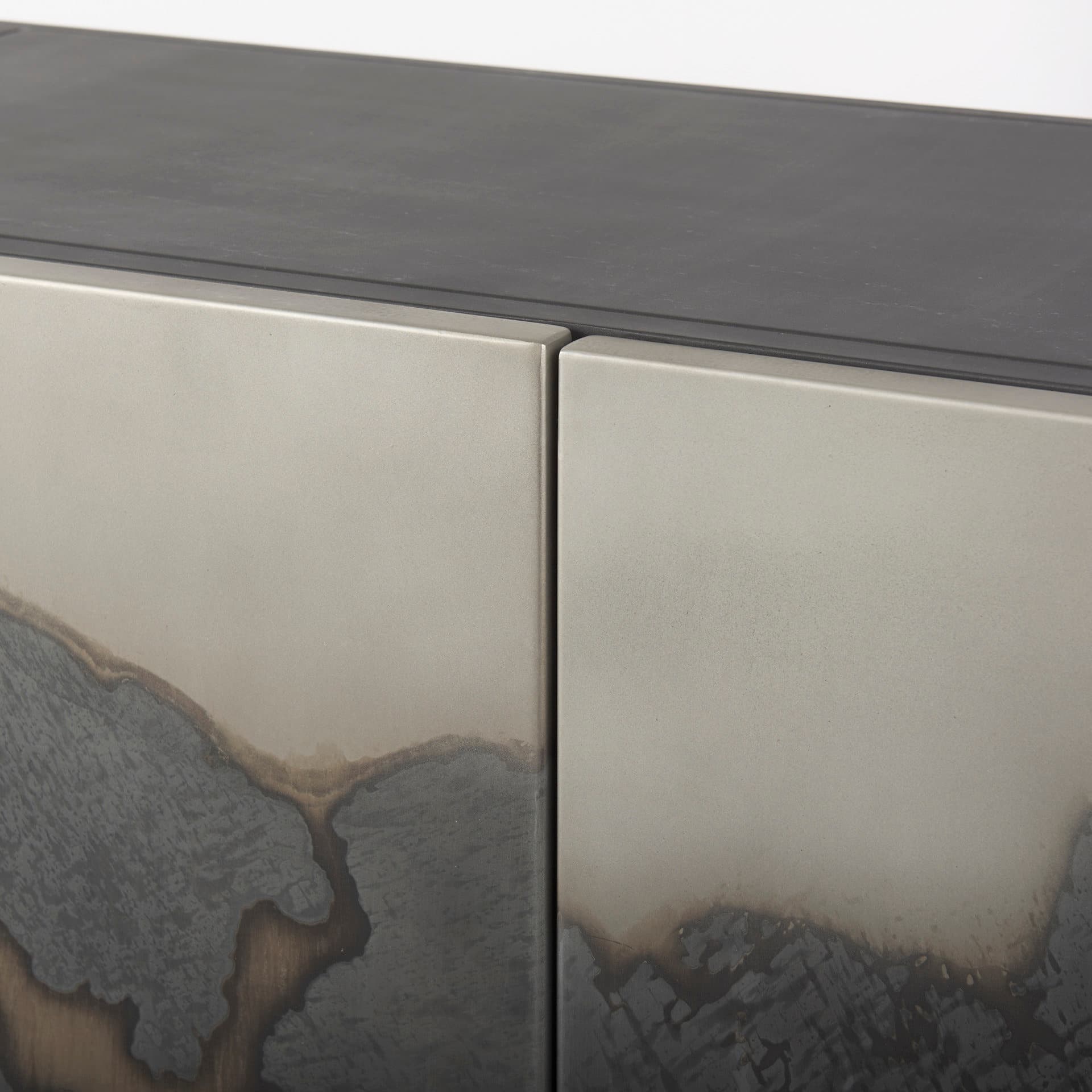 Roxdale 82.0L x 18.0W x 29.0H Acid Wash Metal Sideboard — product photograph