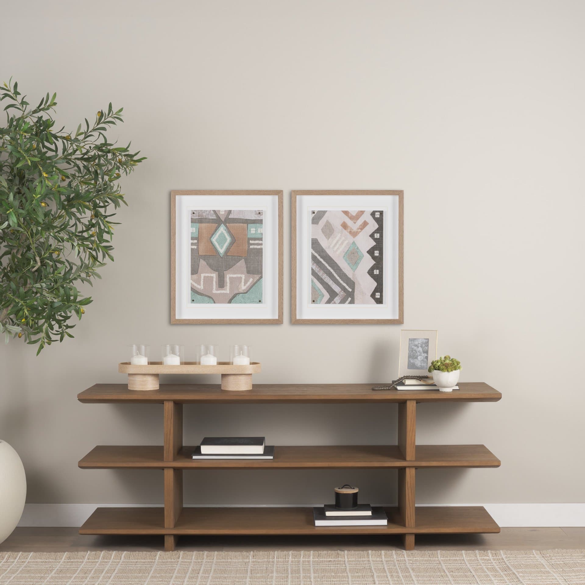 Fabric Fantasia - Maumbo by Maja Gunnarsdottir Textured Framed Artwork Matted under Glass — in a styled room