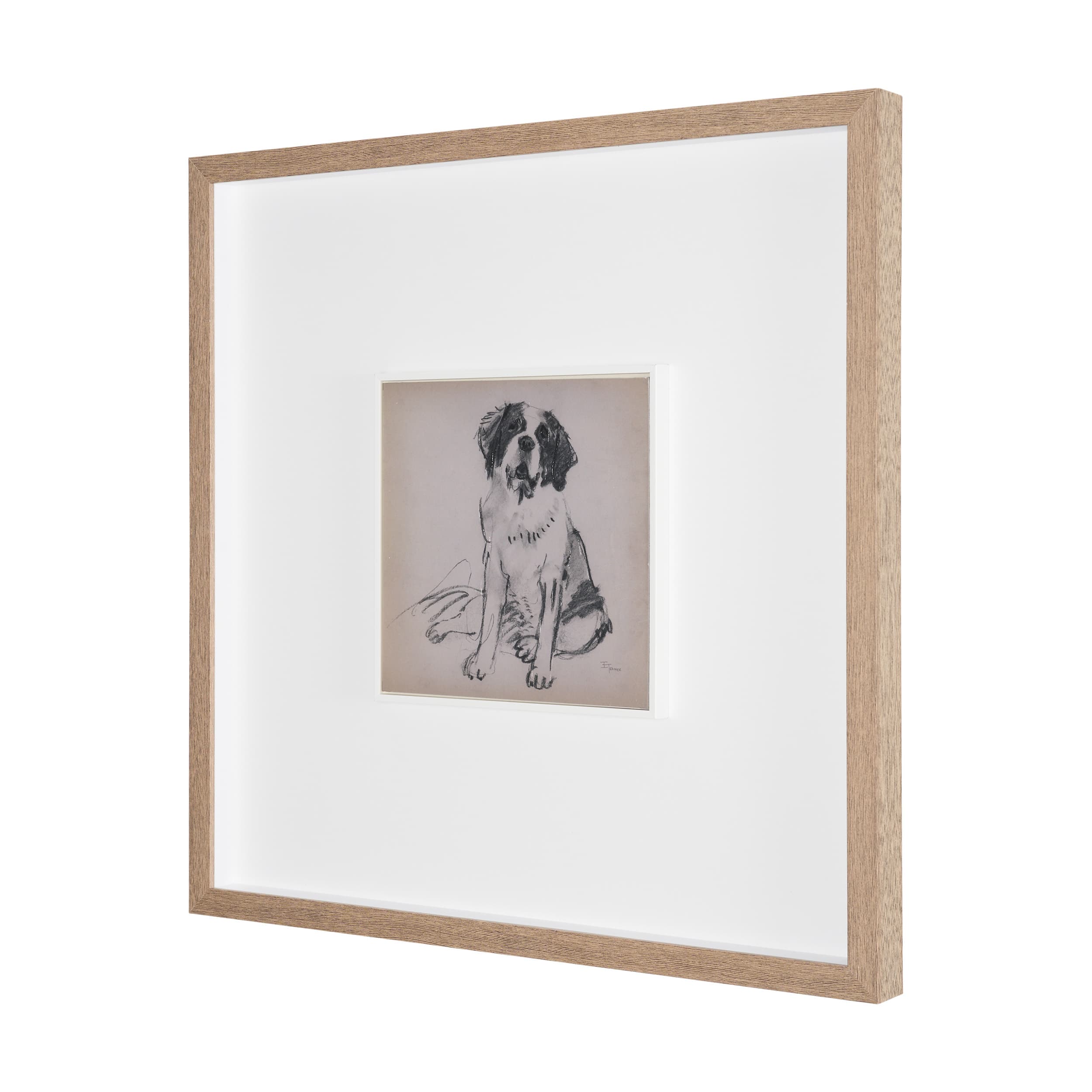 St. Bernard by Mercana Studio Hand-Embellished Framed Artwork Matted under Glass — product photograph