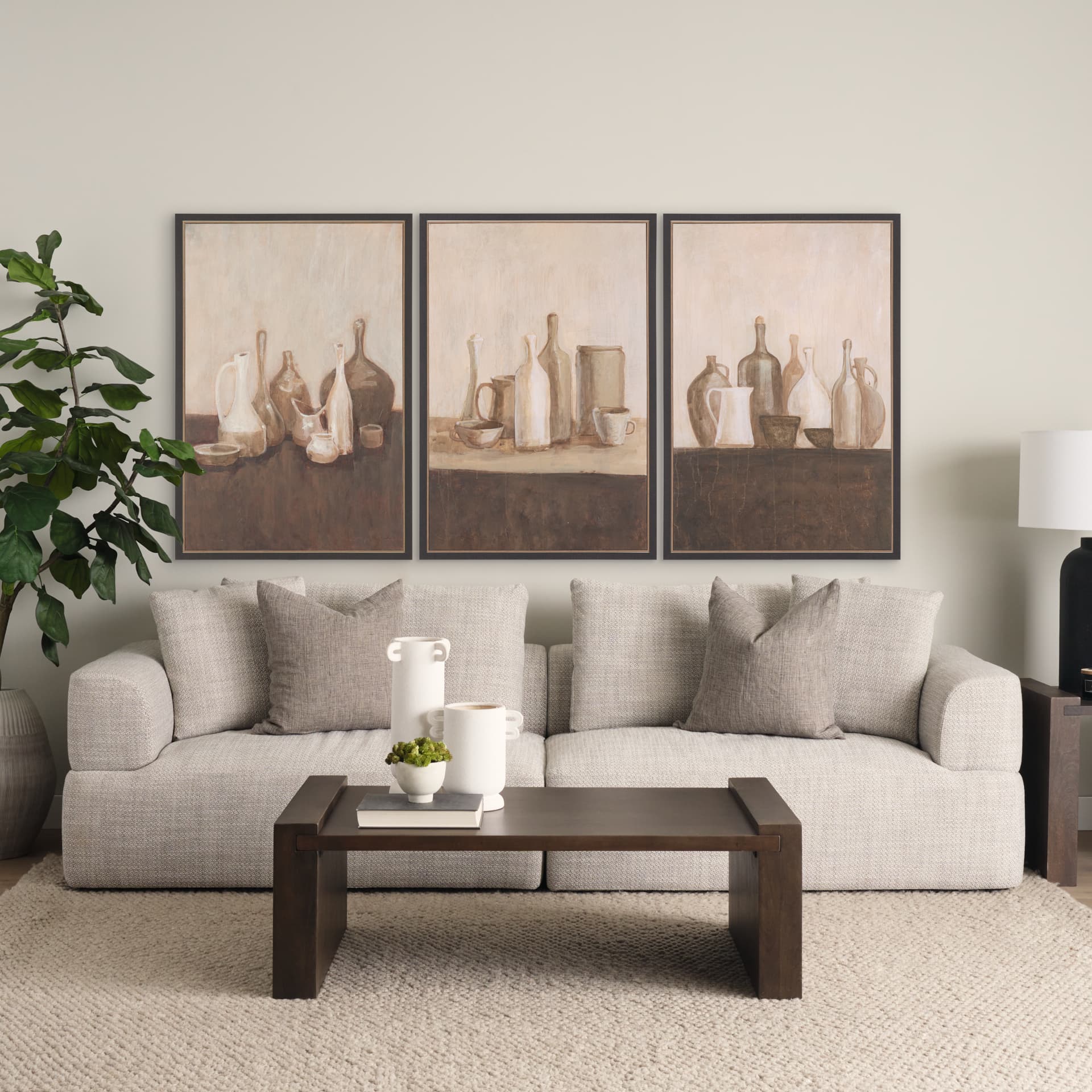 Bottled Perspective I by Mercana Studio Hand-Embellished Textured Framed Canvas Artwork — in a styled room