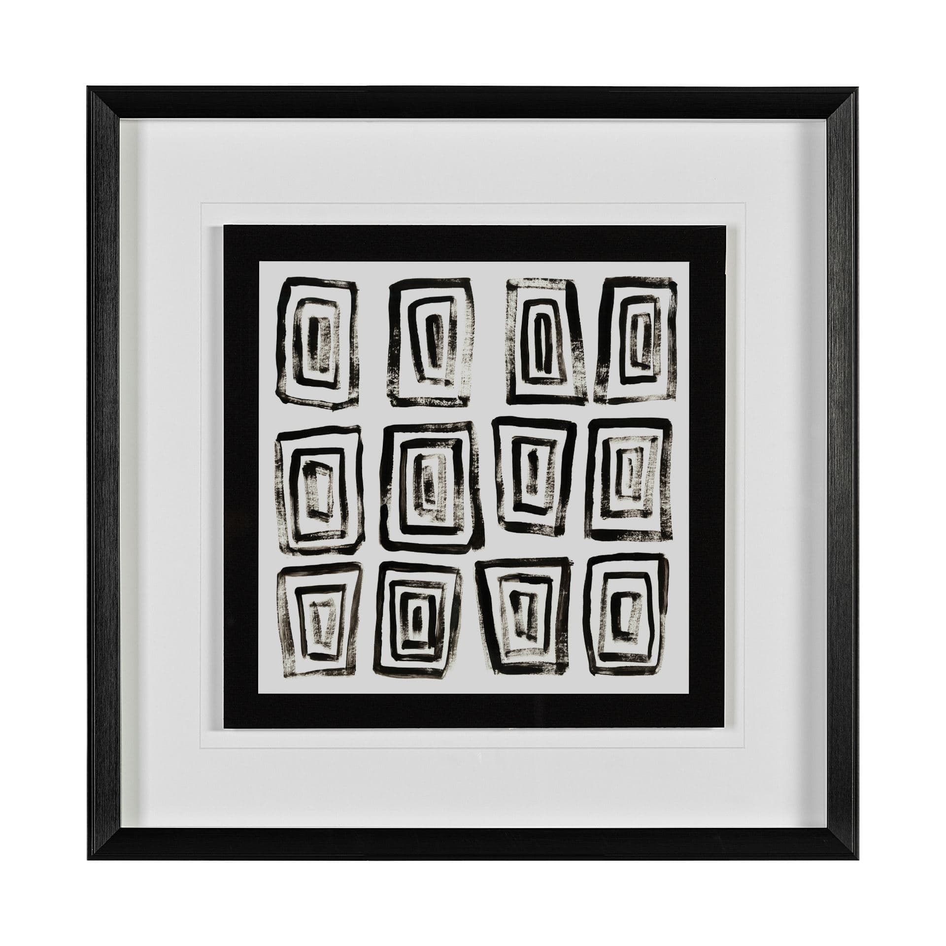 Mixed Signals IV by June Erica Vess a Hand Embellished Textured Framed Art Print Matted under Glass — product photograph