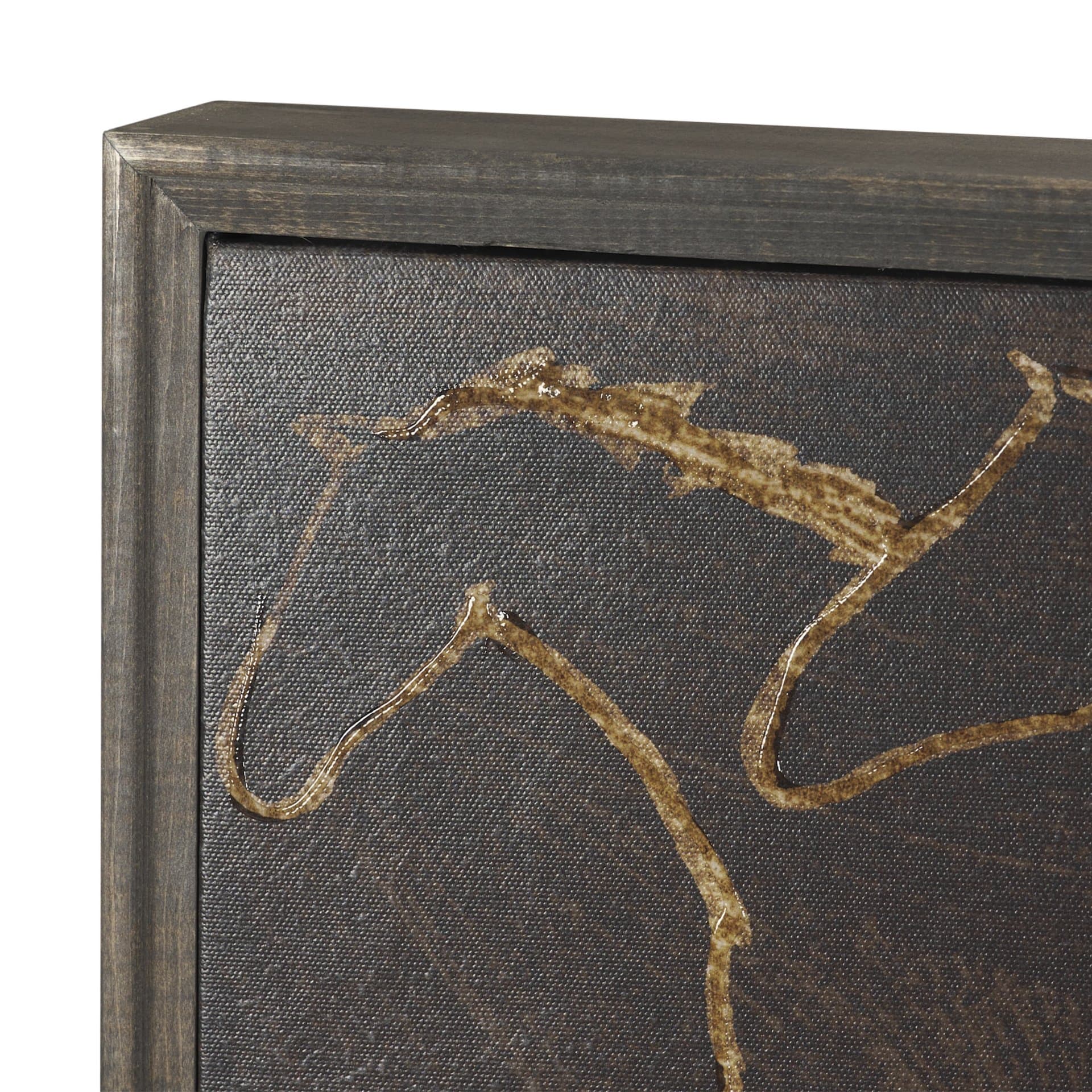 Flaxen Chestnut by Mercana Studio Hand-Embellished Textured Framed Canvas Artwork — product photograph