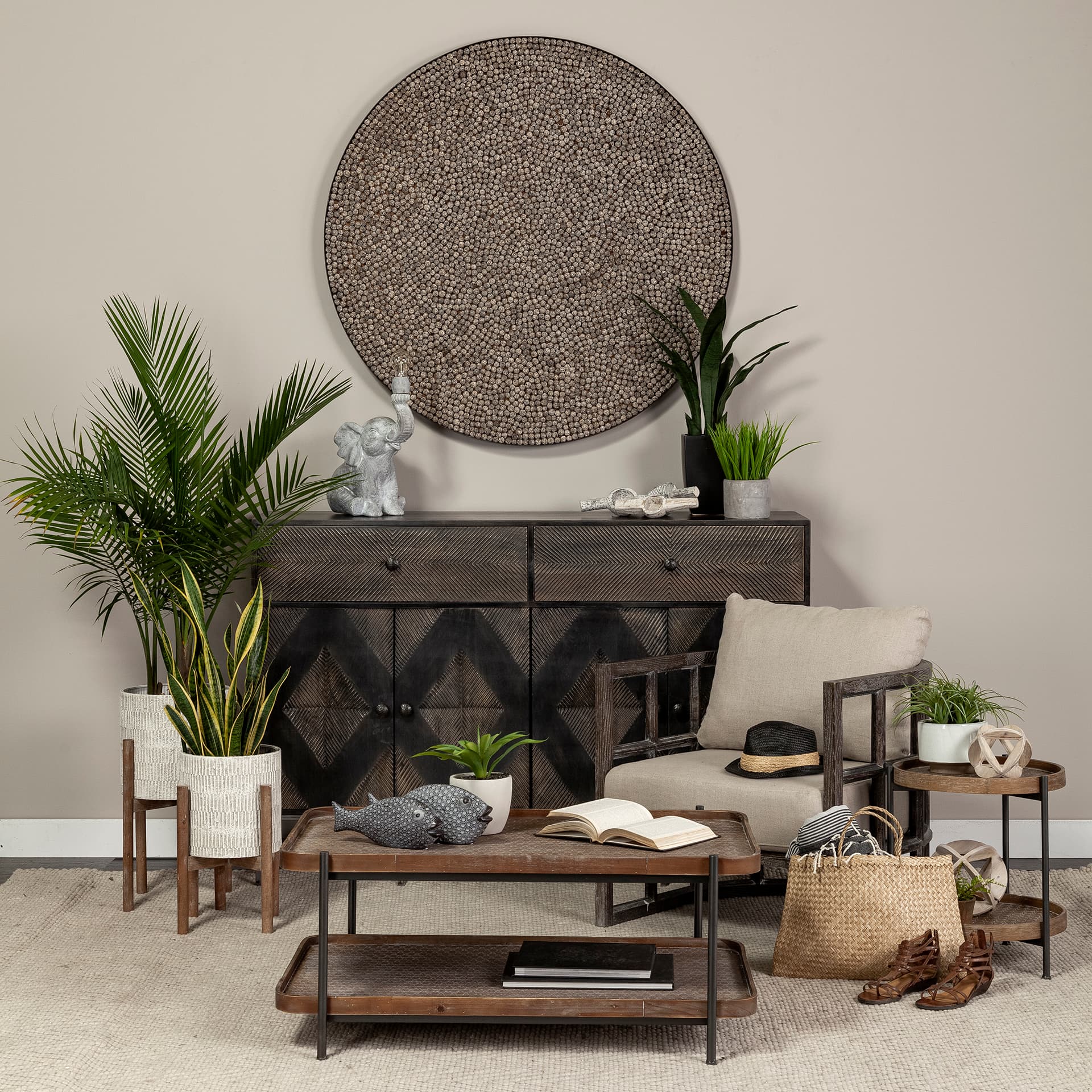 Skylar I Cream Fabric Covered Cushioned Demi-Lune Wooden Frame Accent Chair — product photograph
