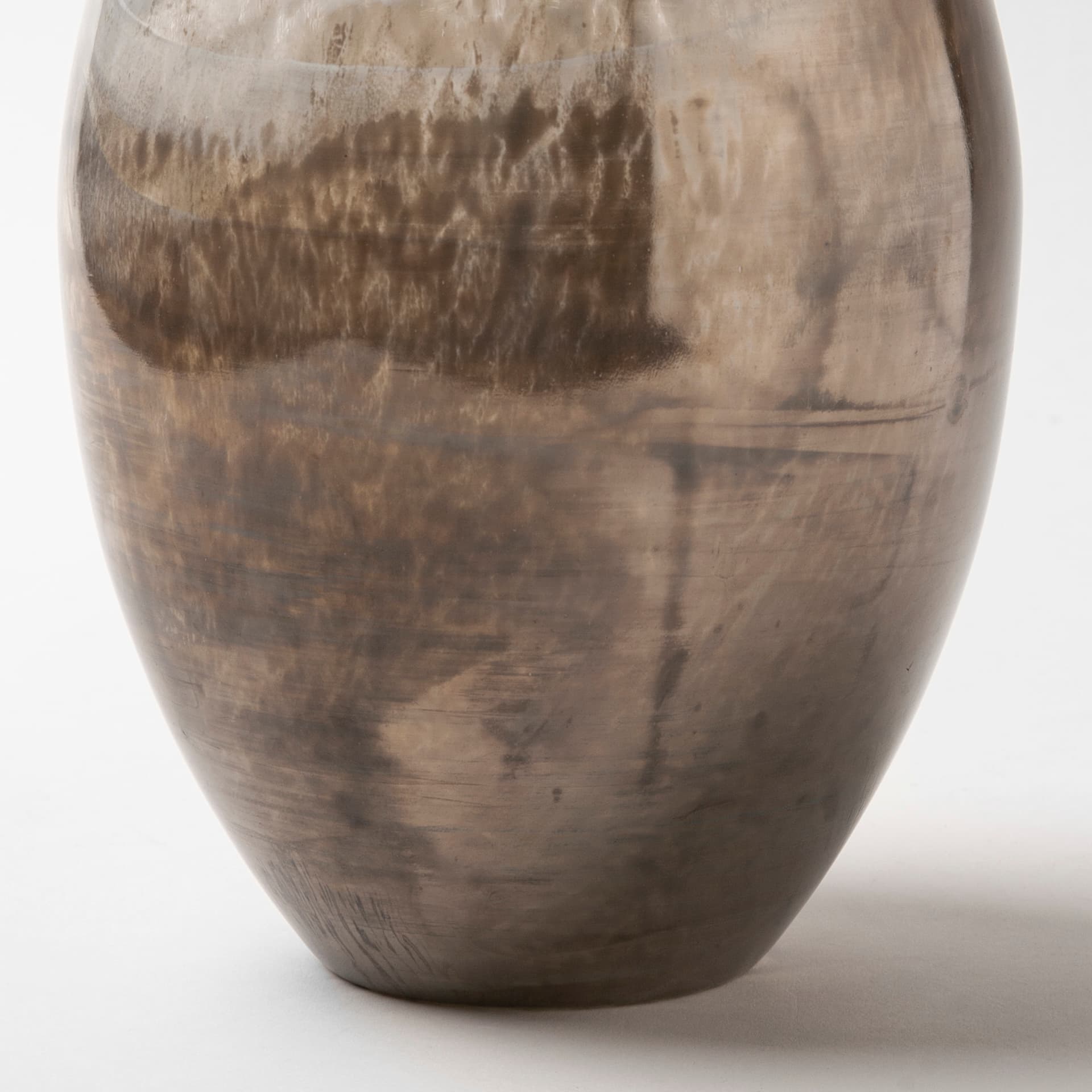 Erie II Tall Two Toned Sky Blue Dark Brown Blown Glass Vase — product photograph