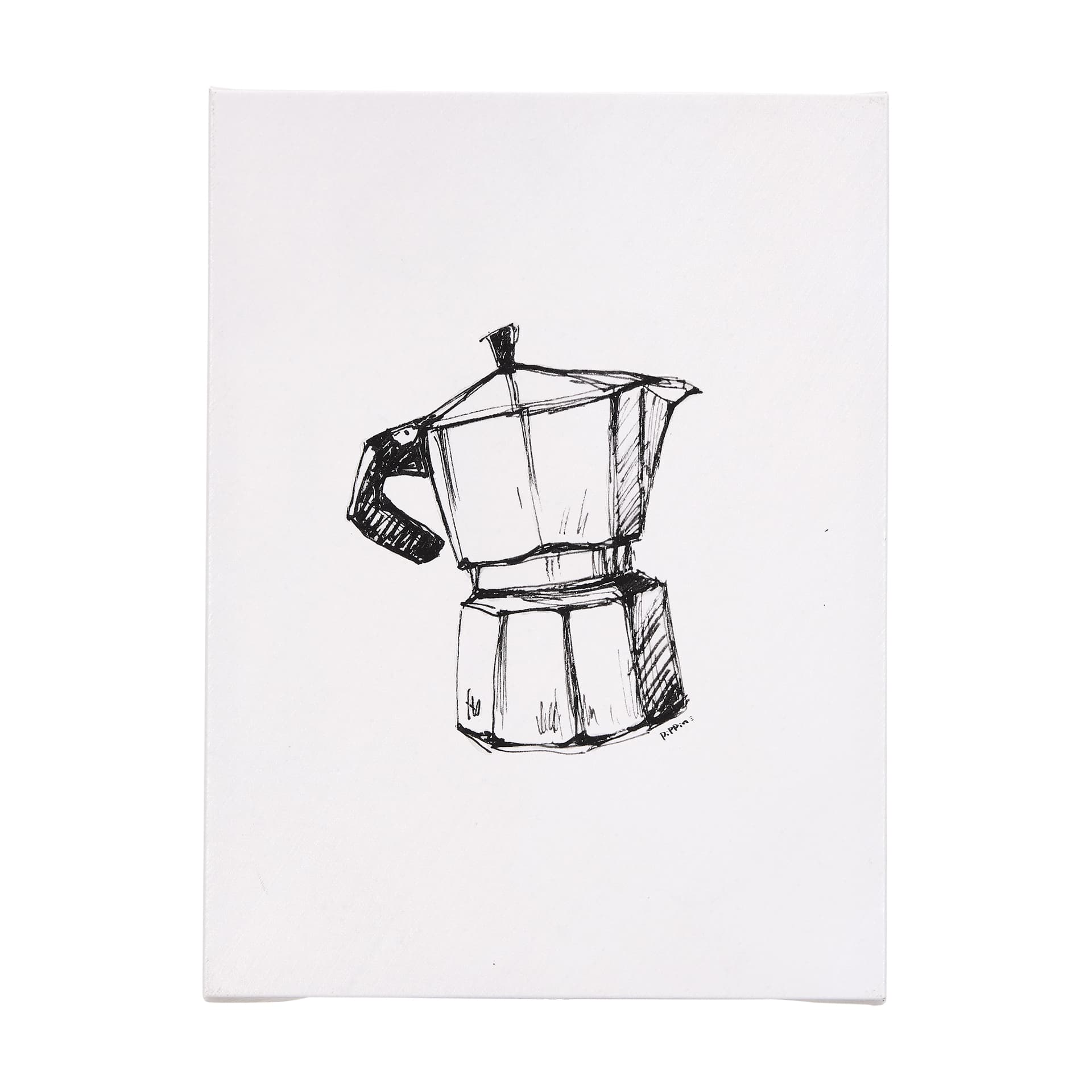 Stove Top Espresso Maker by Mercana Studio a Hand Embellished Textured Canvas — product photograph