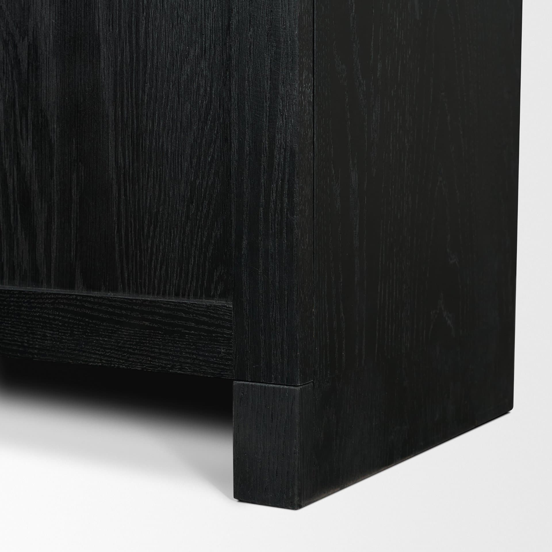 Henry Black & Light Brown Oak Wood w/ Glass Doors Curio Cabinet — product photograph
