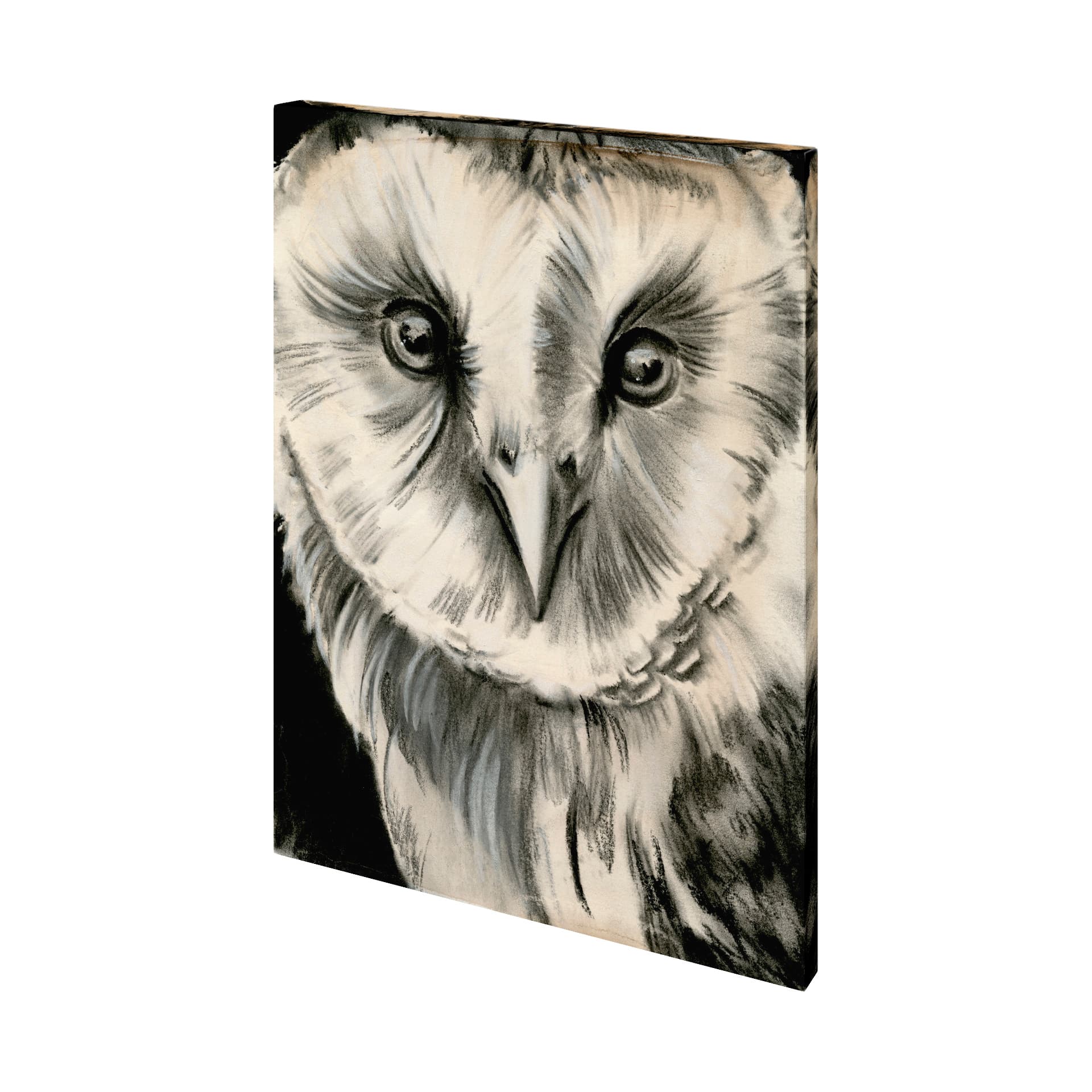 Charcoal Owl II by Jennifer Paxton Parker a Hand Embellished Textured Canvas — product photograph