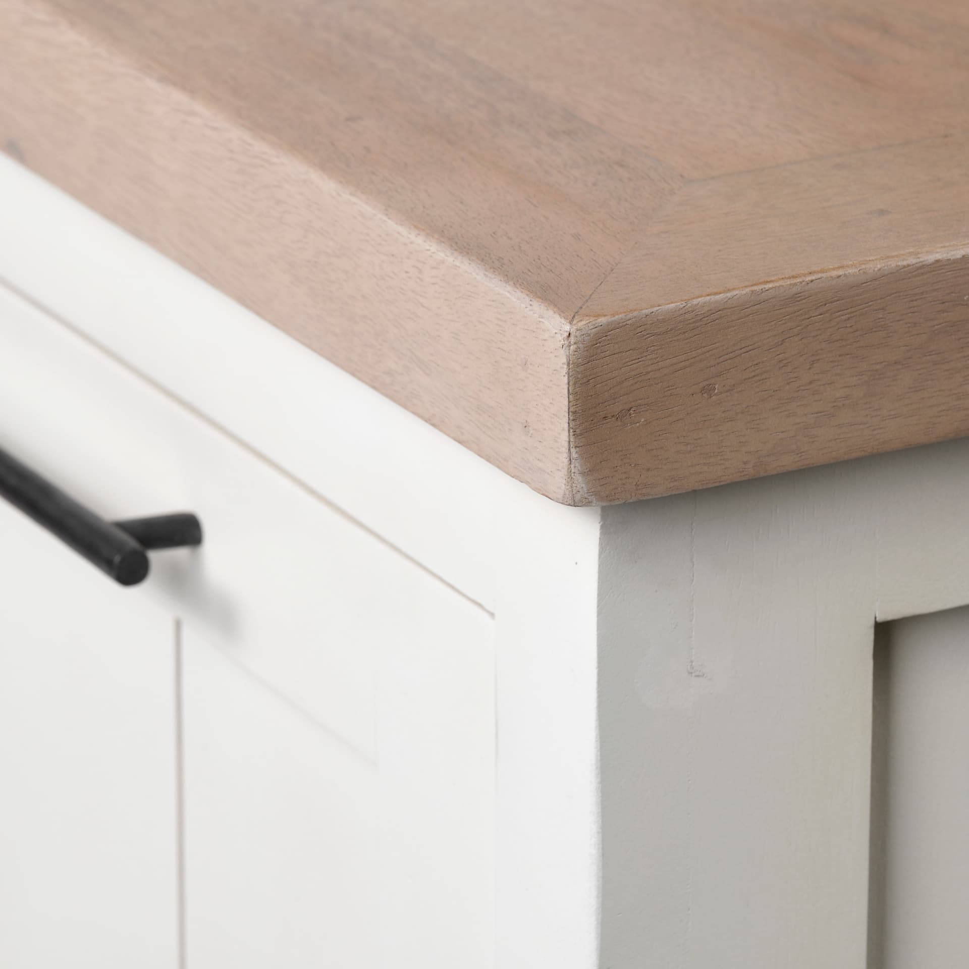 Fairview III Solid Wood Brown Top & White Frame 4 Cabinet Door Sideboard — product photograph