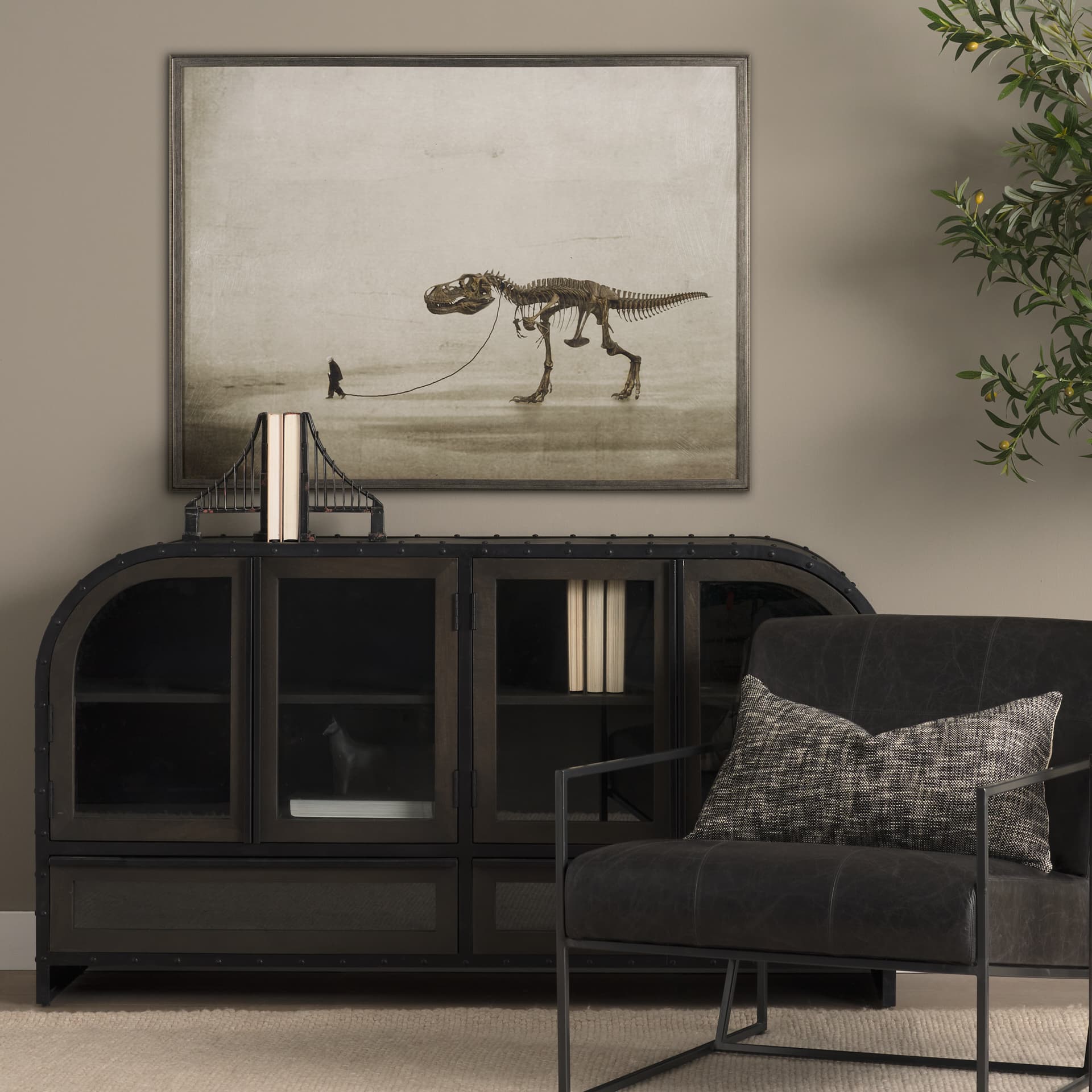 The Walk by Jeffrey Hummel a Hand Embellished Framed Art Print — in a styled room