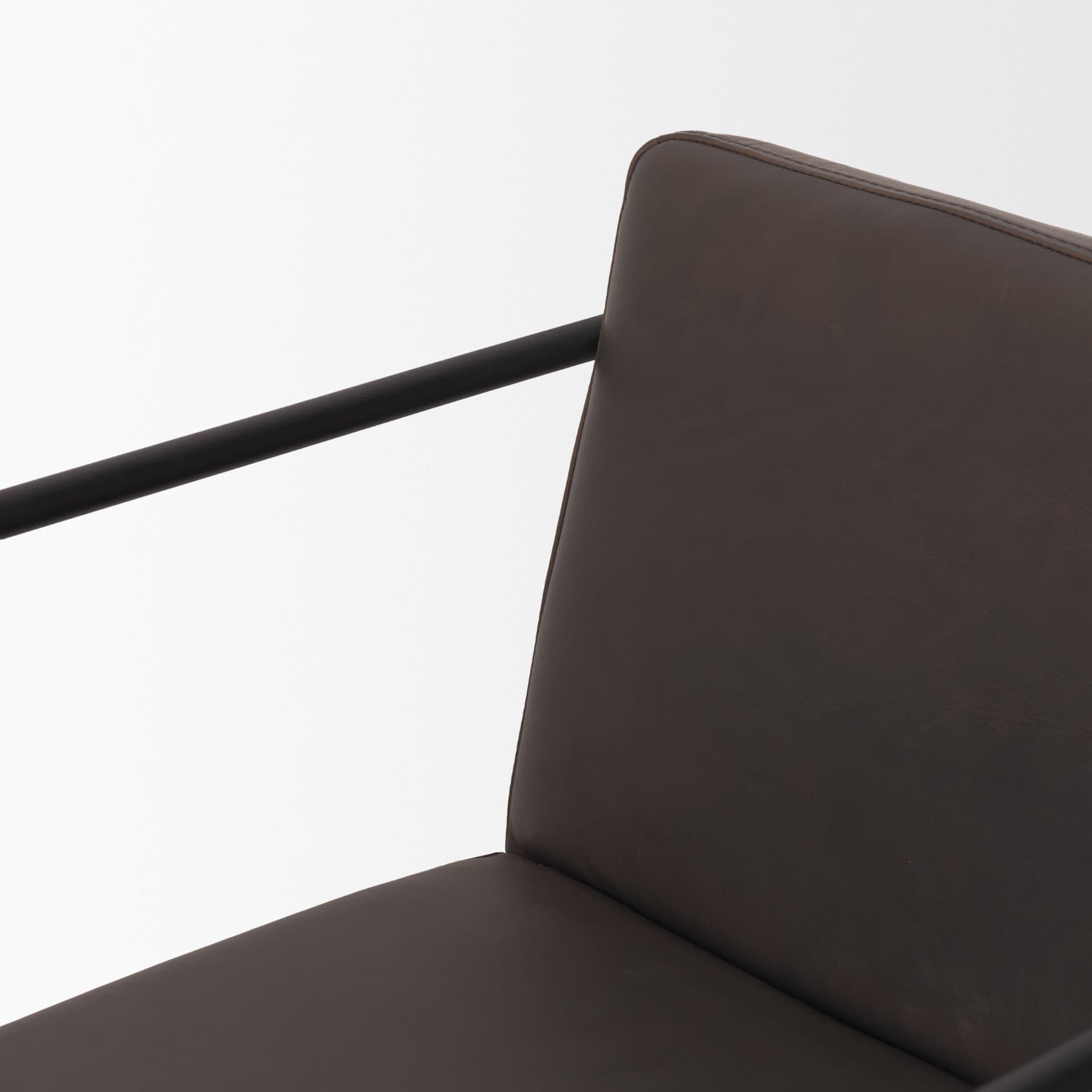 Stamford Backless 36in Seat Counter Stool | Charcoal-Brown Leather — product photograph