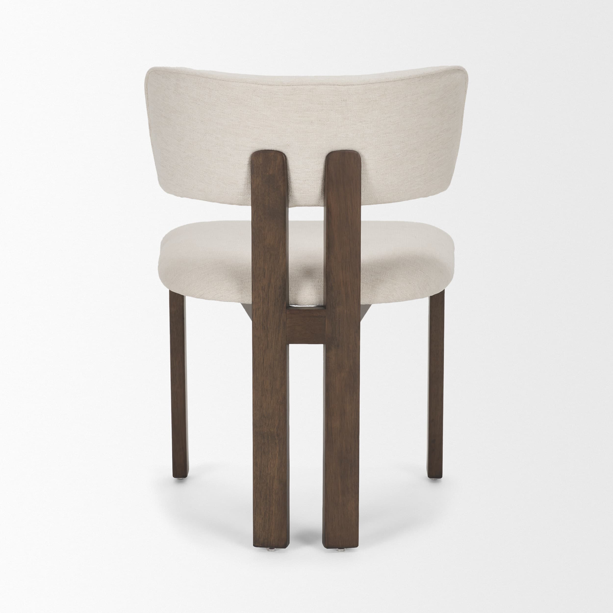 Soho Open Back Dining Side Chair | Cream Chenille w/ Dark Brown Wood — product photograph