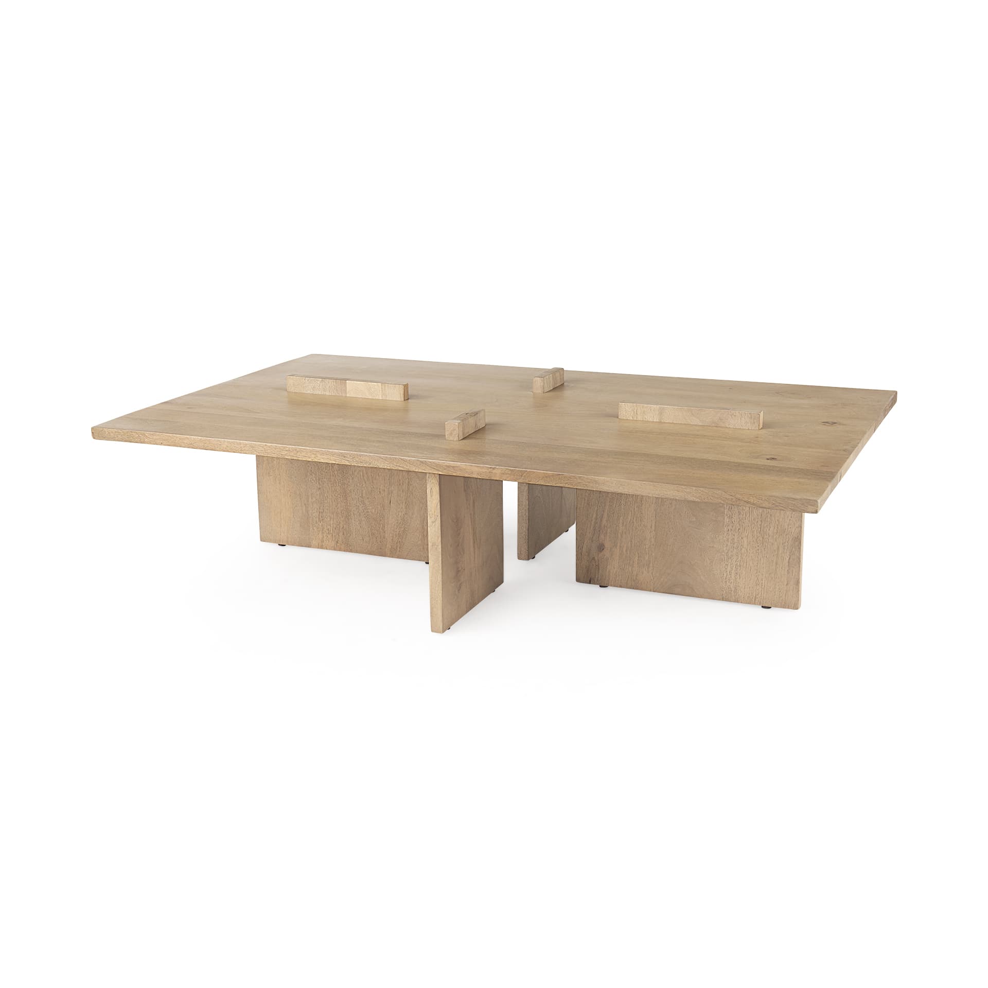 Aida 56 x 34 Rectangular Light Brown Wood Coffee Table — product photograph