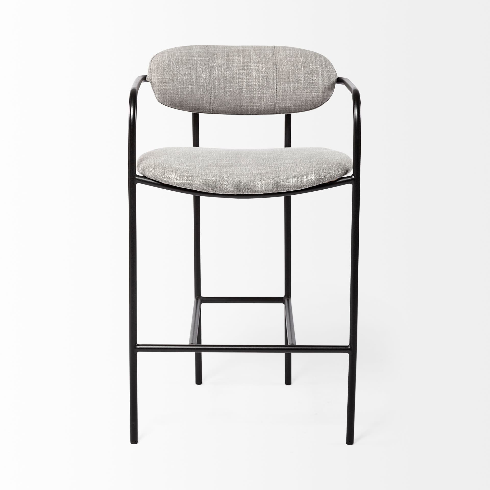 Parker Backless 36in Seat Counter Stool | Gray Fabric w/ Black Metal — product photograph