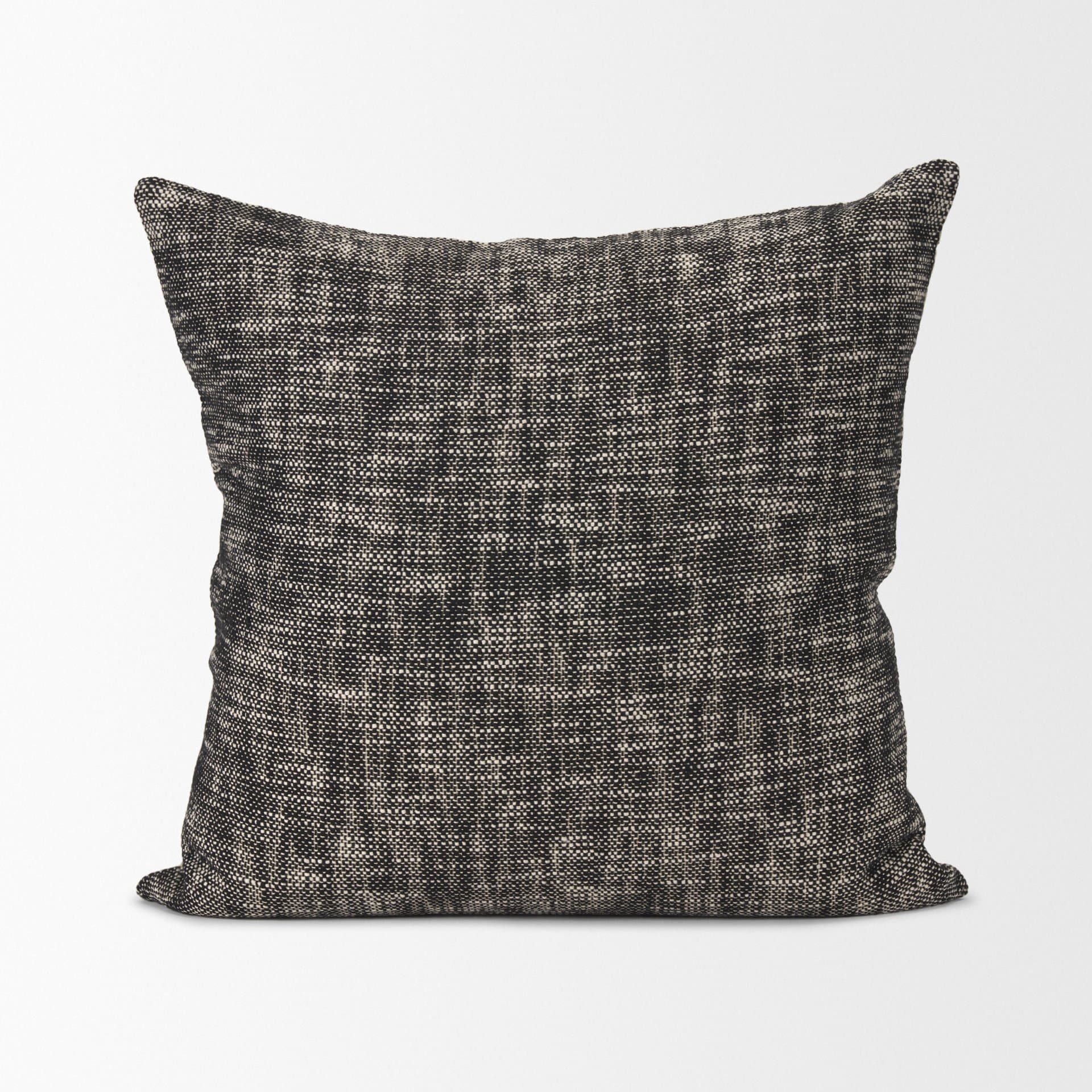 Jalia 20x20 Cream and Black Cotton Decorative Square Pillow Cover — product photograph