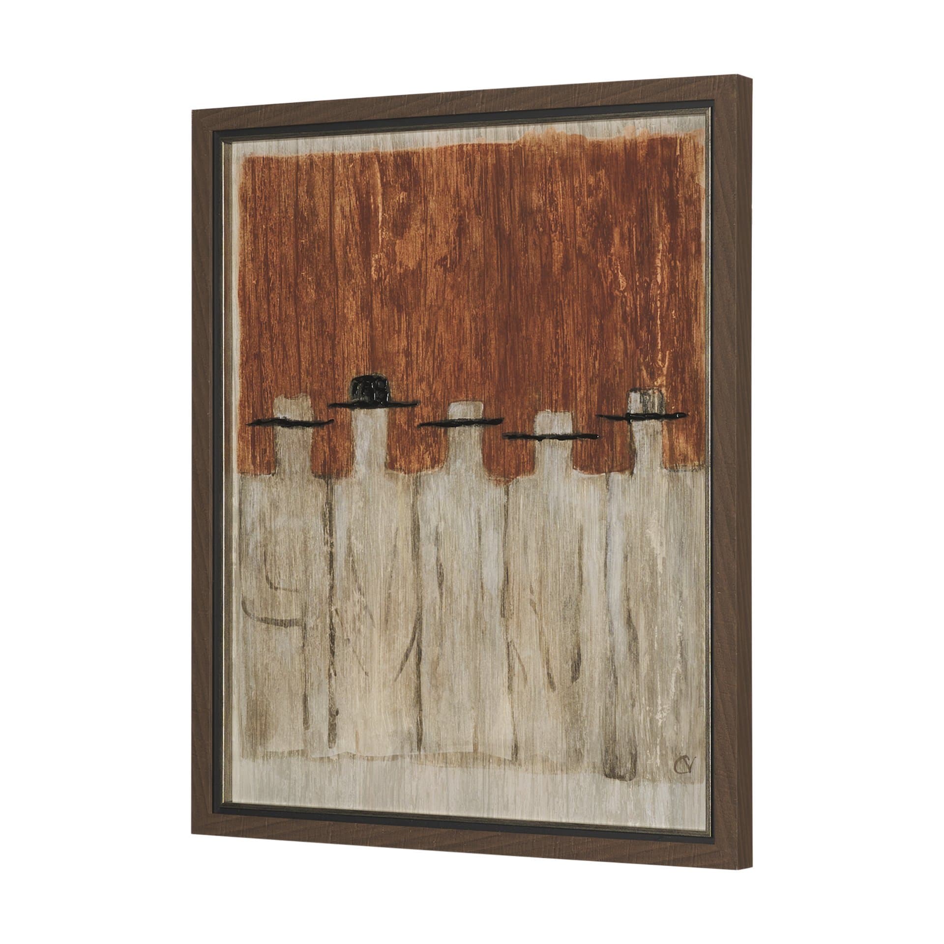 Side by Side by Mercana Studio Hand Embelished Framed Artwork Matted under Glass — product photograph