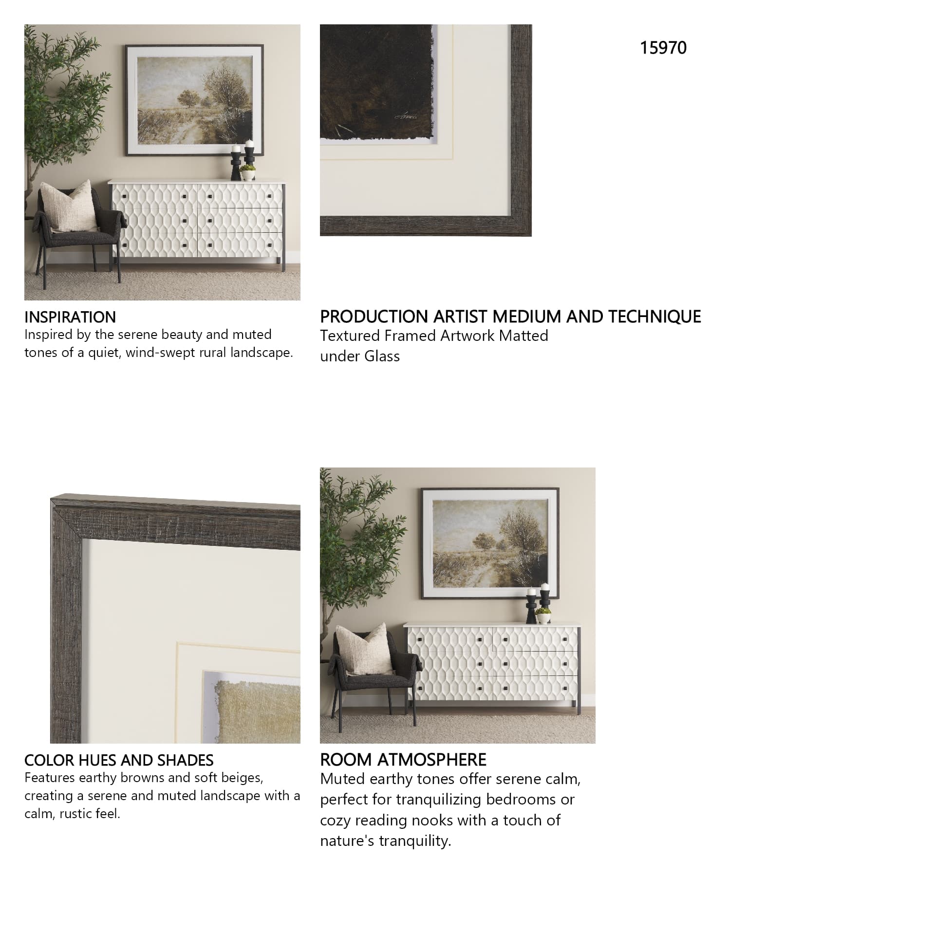 Timeless Vista II by Mercana Studio Textured Framed Artwork Matted under Glass — in a styled room