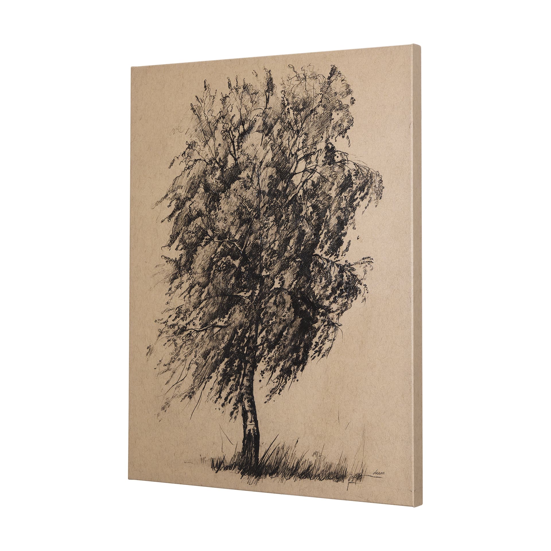 Tree Drawing II by Mercana Studio a Hand Embellished Textured Canvas — product photograph