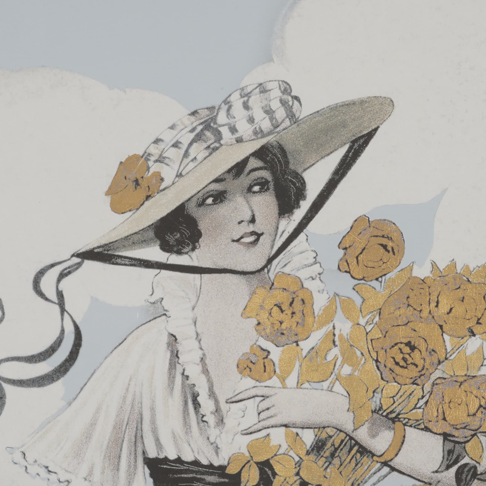 Ephemera Flower Show by The Vintage Collection Hand Embelished Framed Artwork Matted under Glass — product photograph