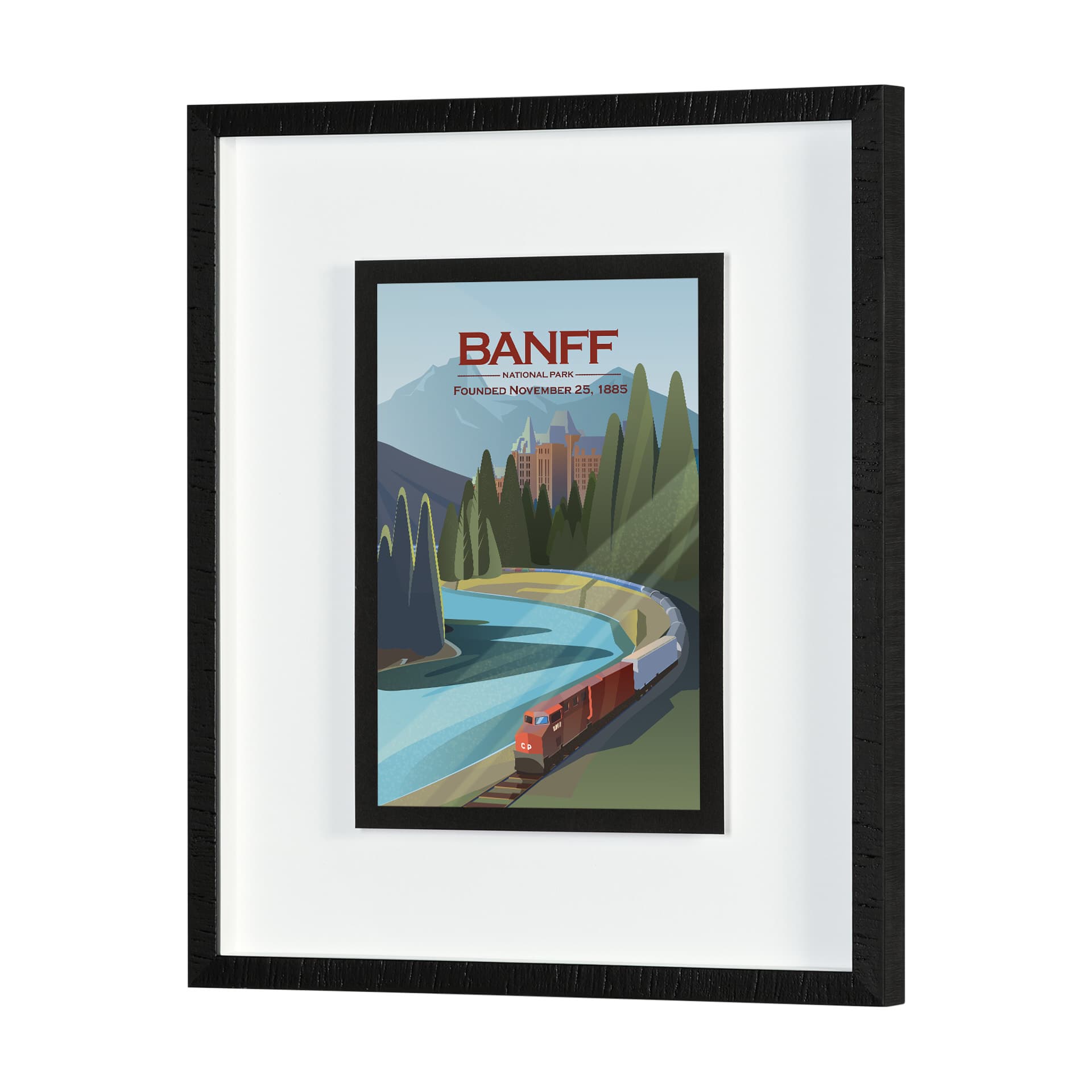Banff Go Canada (M) by Mercana Studio a Framed Art Print Matted under Glass — product photograph