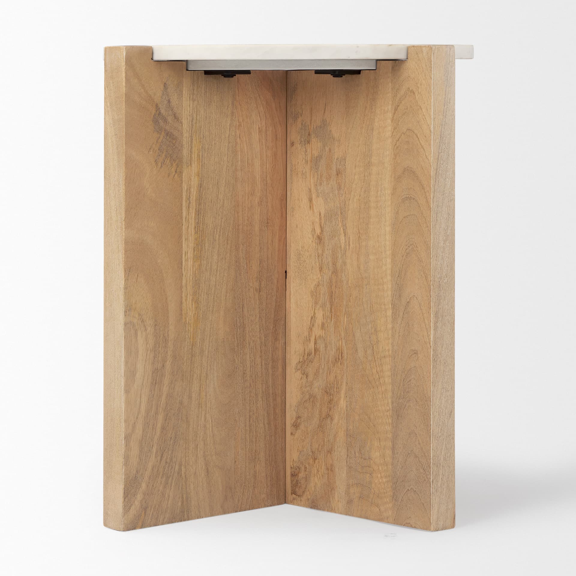Bianca Wood and Marble Accent Table — product photograph