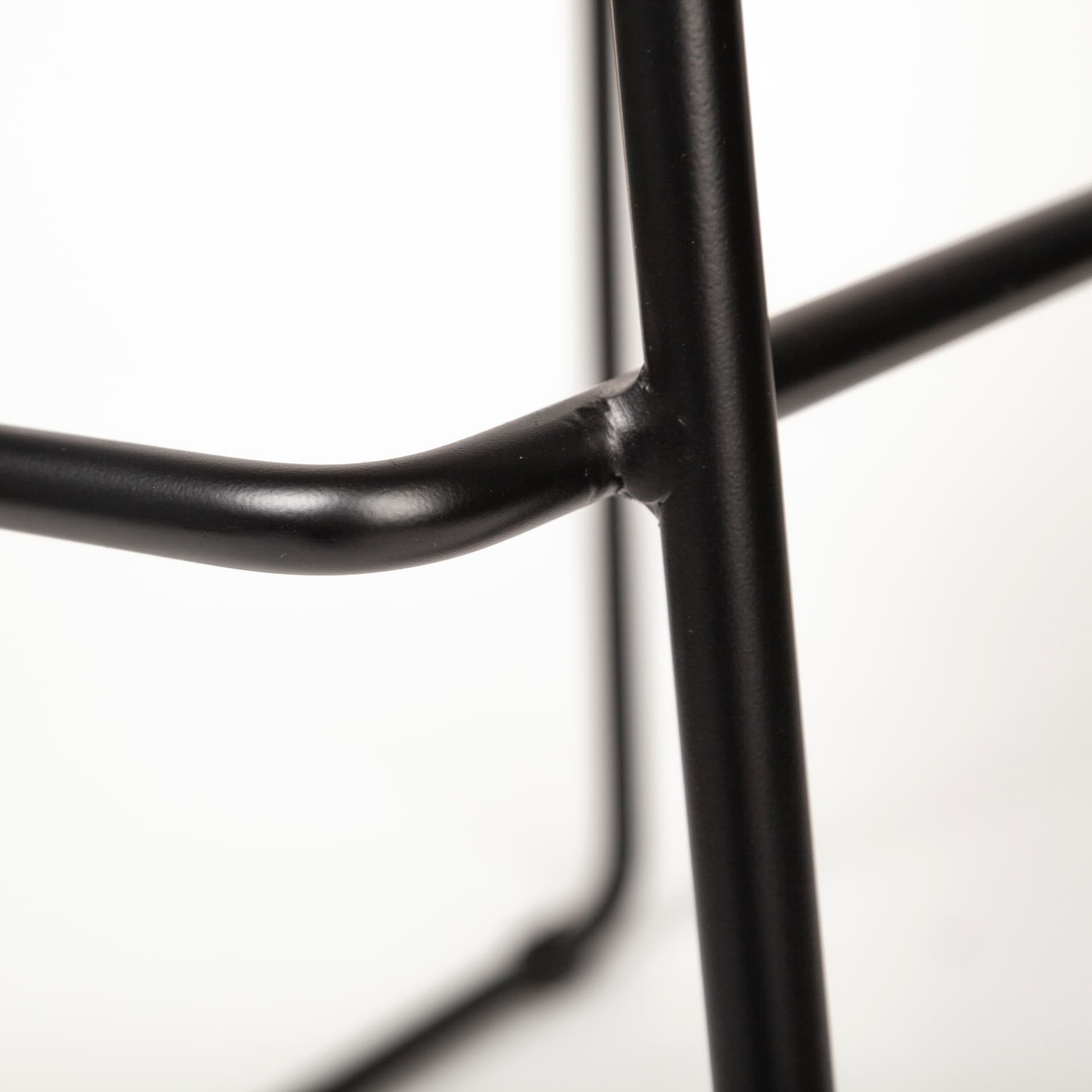 Meritt Low Back 37.8in Seat Counter Stool | Brown Leather w/ Metal — product photograph
