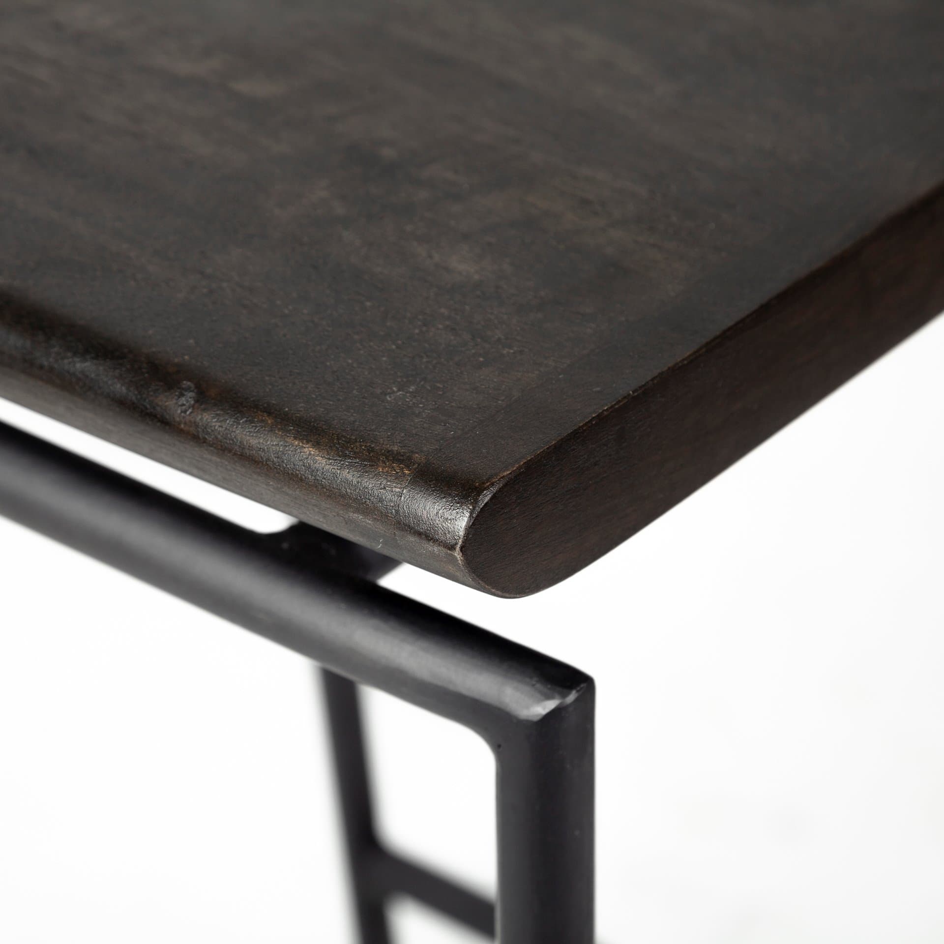 Givens Low Back 32in Seat Bar Stool | Black Wood w/ Black Metal — product photograph