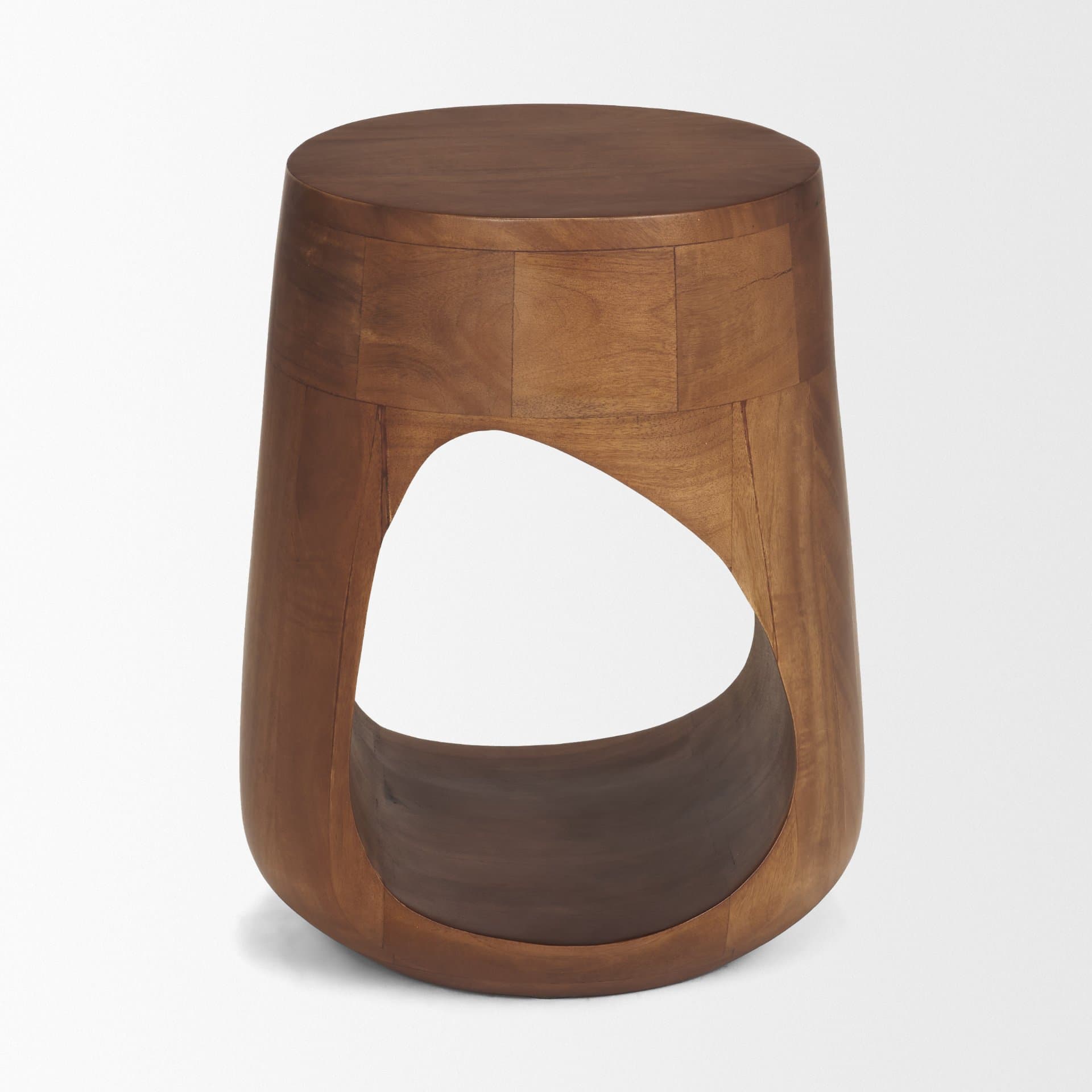 Cove Mid-Brown Sculptural Open Side Table — product photograph