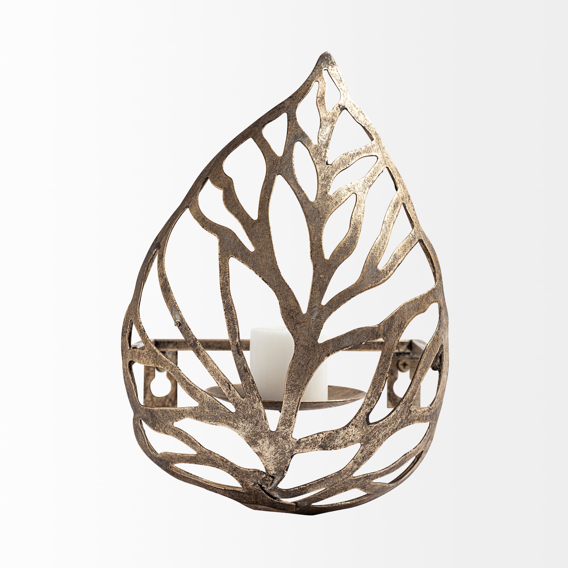 Lana I Single Champagne Toned Wall Candle Holder — product photograph