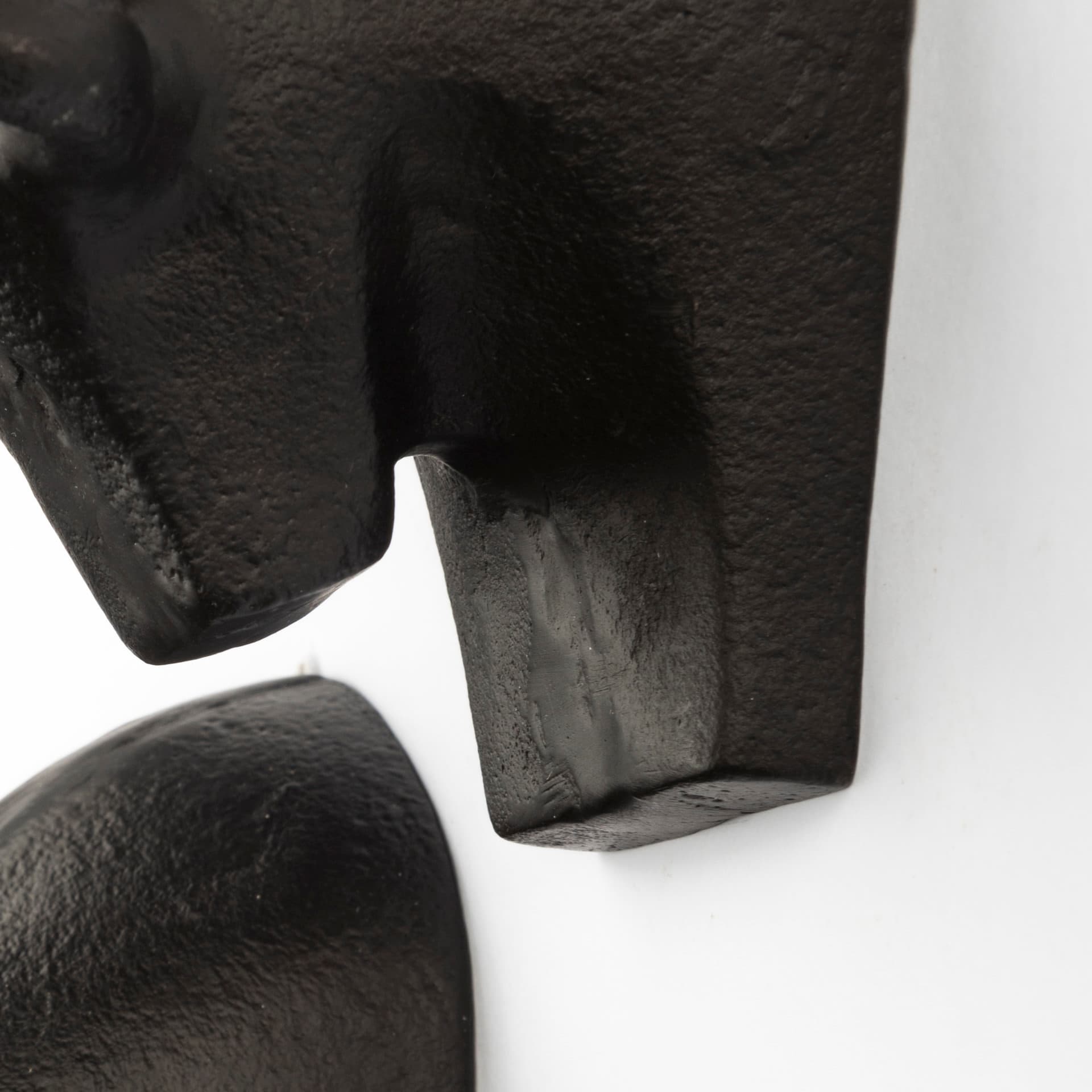 Tauro IV (Set of 2) Black Cast Aluminum Raging Bull Wall Decor — product photograph