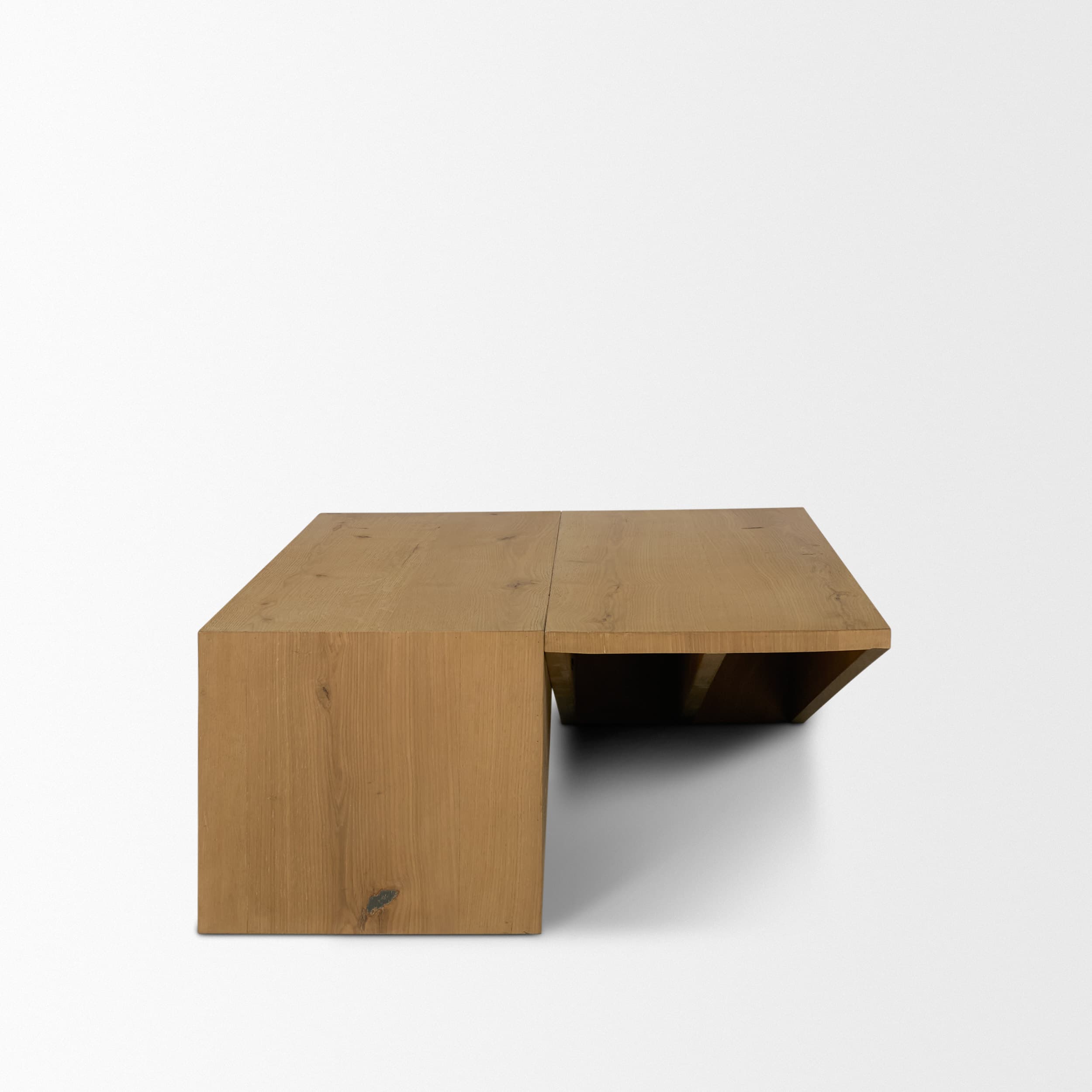 West Light Brown Oak Wood Rectangular Coffee Table — product photograph