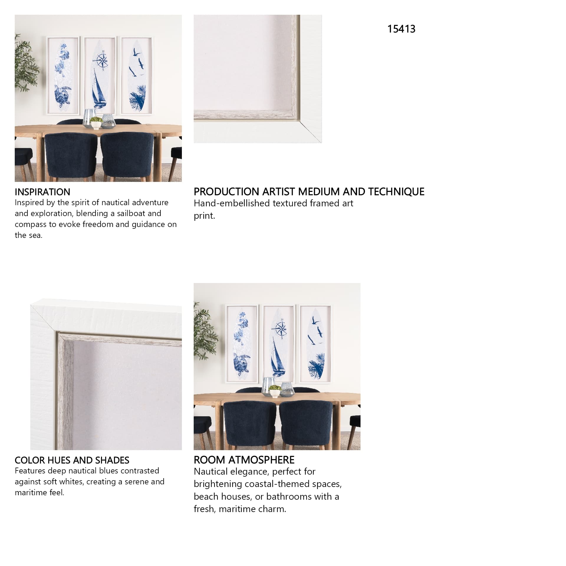 Surfs Up 2 by Mercana Studio a Hand Embelished Textured Framed Art Print — in a styled room
