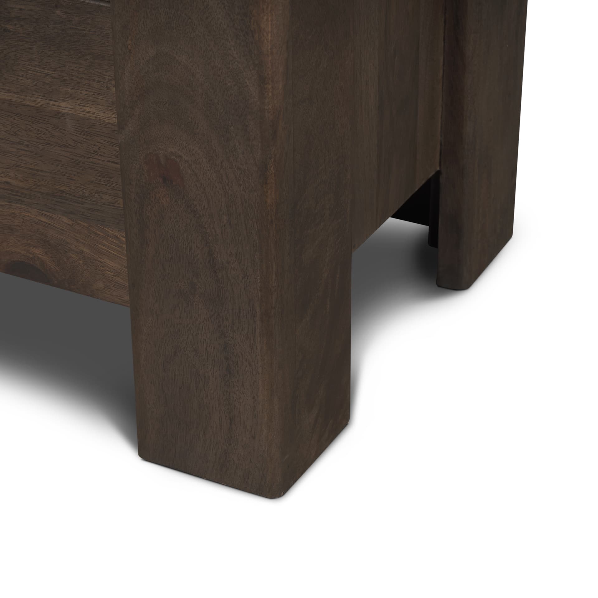 Wallen Solid Dark Brown Wood 3 Drawer Accent Cabinet — product photograph