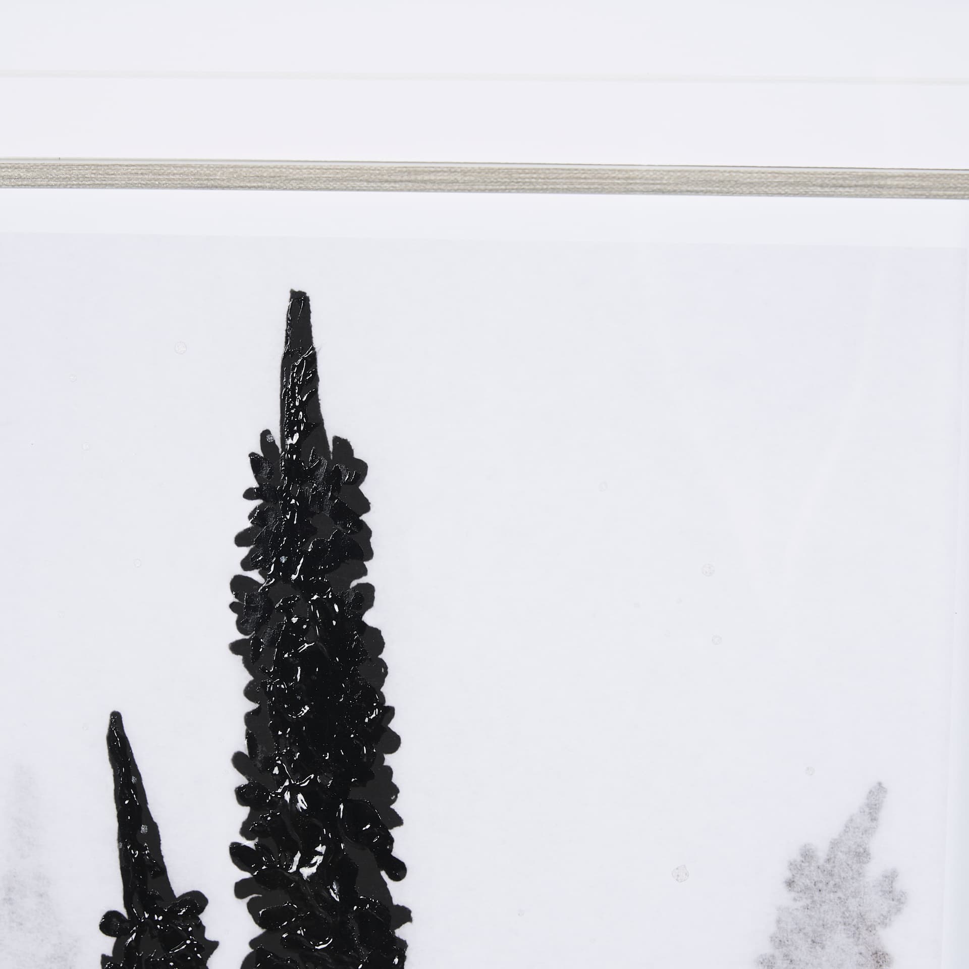 Floral Silhouette II by Mercana Studio Hand Embellished Textured Framed Art Print Matted under Glass — product photograph
