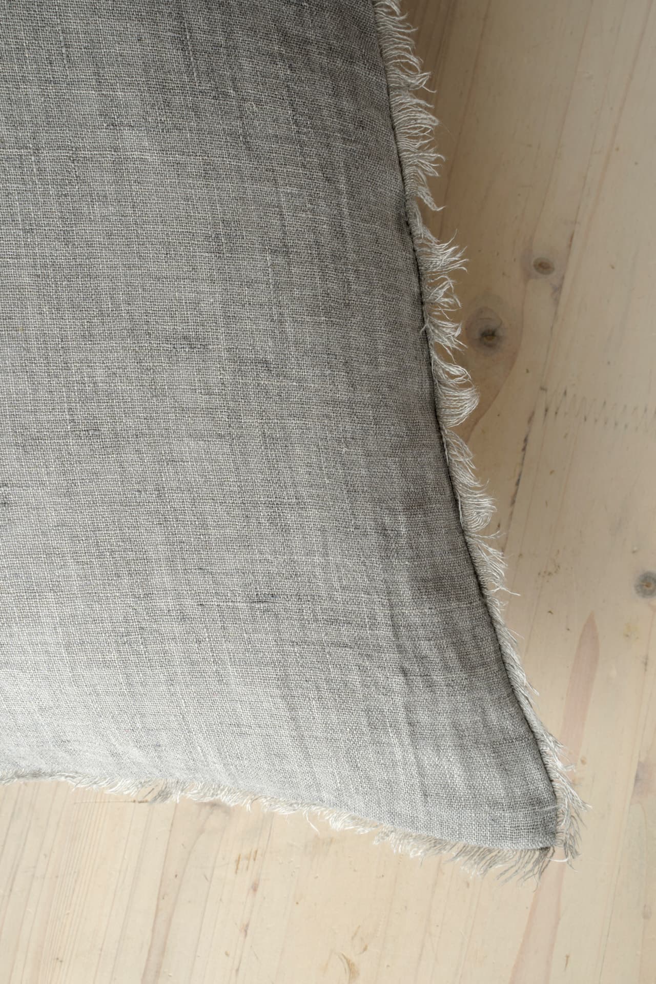 Lina 24x24 Linen Pillow Grey Cover w/Filler — product photograph