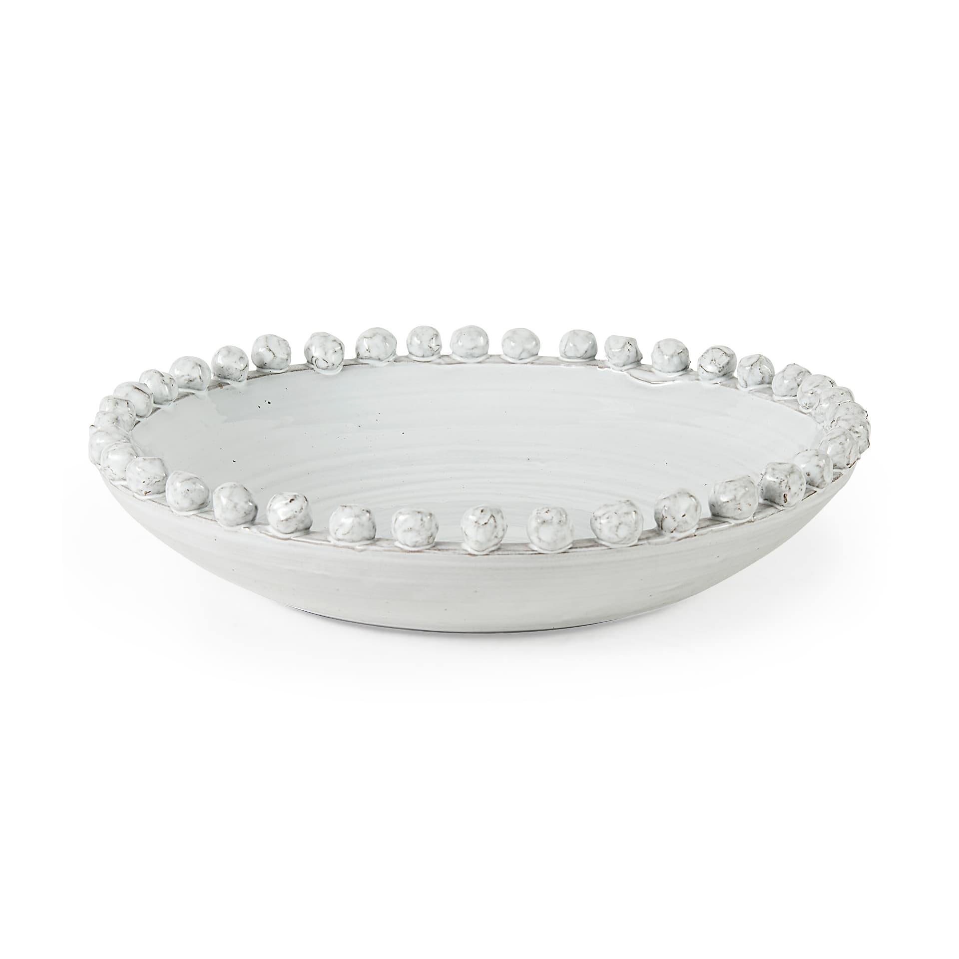 Basin 16" Round Off-White Glazed Decorative Bowl — product photograph