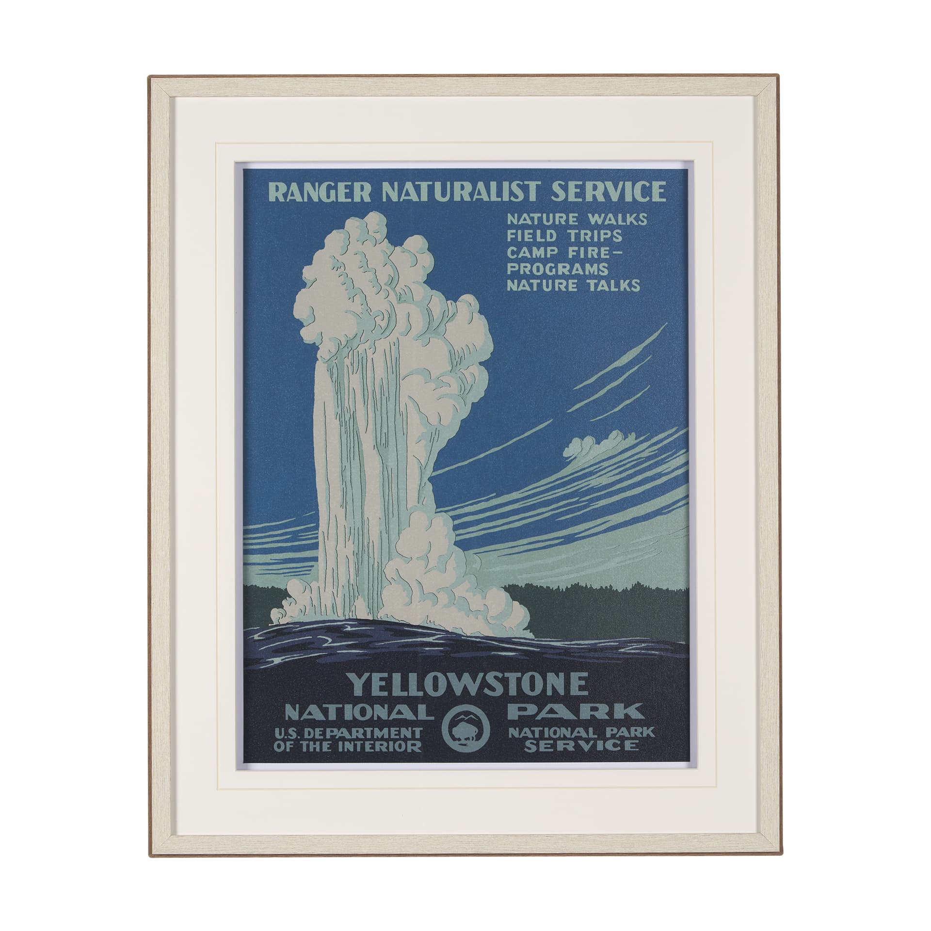 Yellowstone National Park by The Vinatage Collection a Framed Art Print Matted under Glass — product photograph