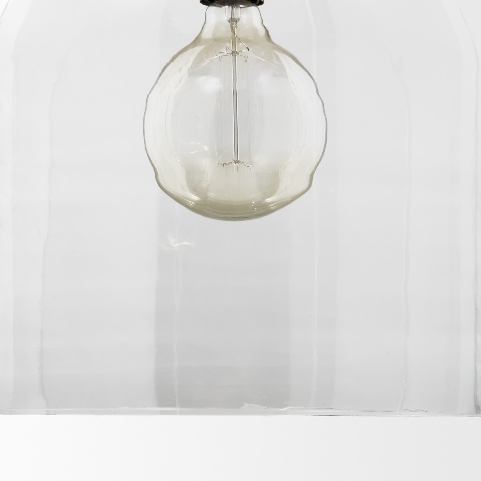 Sadah Large Clear Blown Glass w/ Gold Metal Pendant Light — product photograph