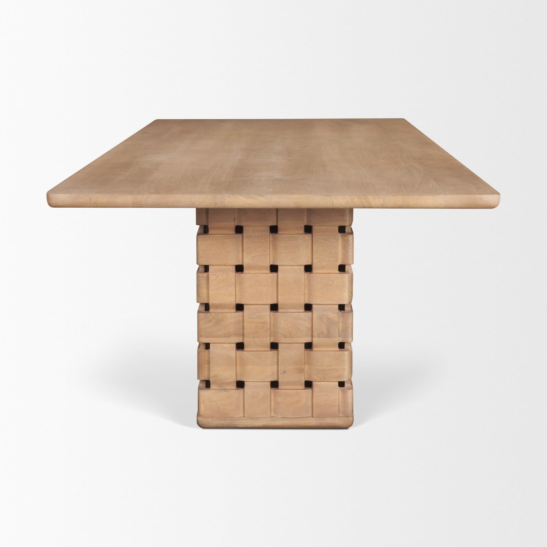 Trellyn 99"L x 44"W Rectangular Dining Table | Modern | Light Brown Wood | Seats 8 — product photograph