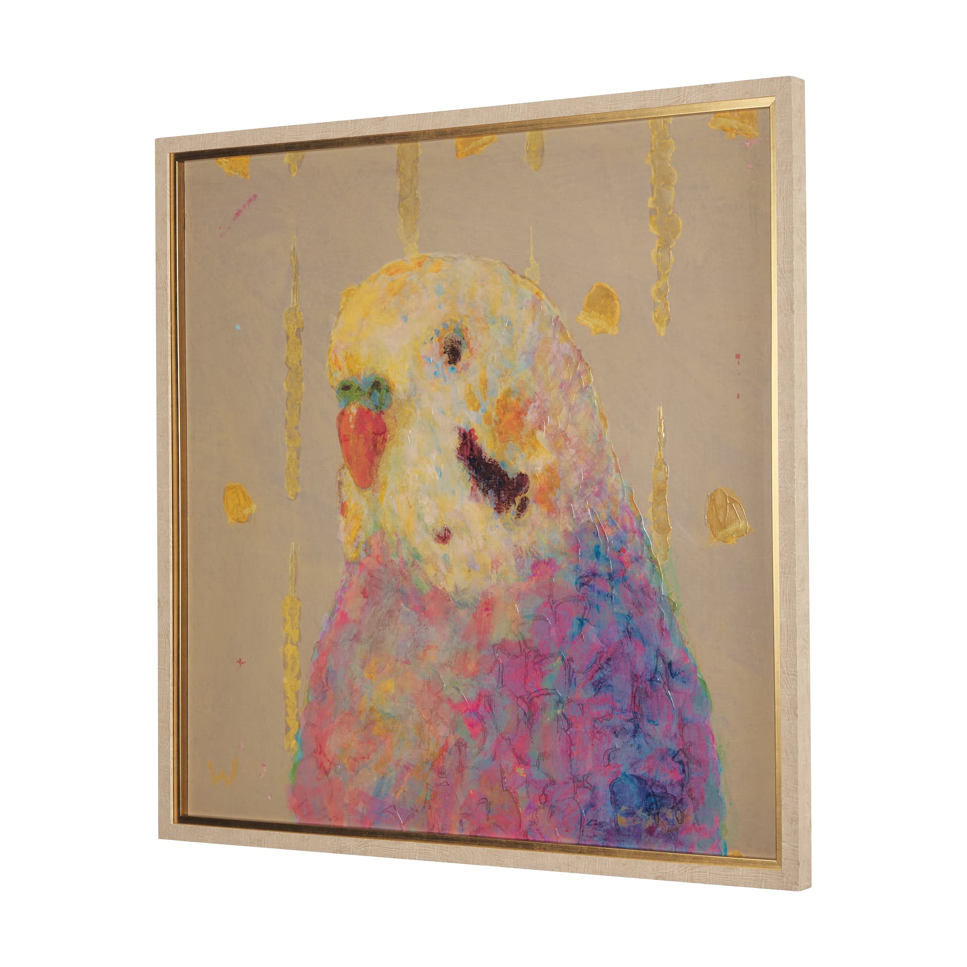Pop Birds - Flight by Mercana Studio Hand Embellished Textured Framed Art Print Matted under Glass — product photograph