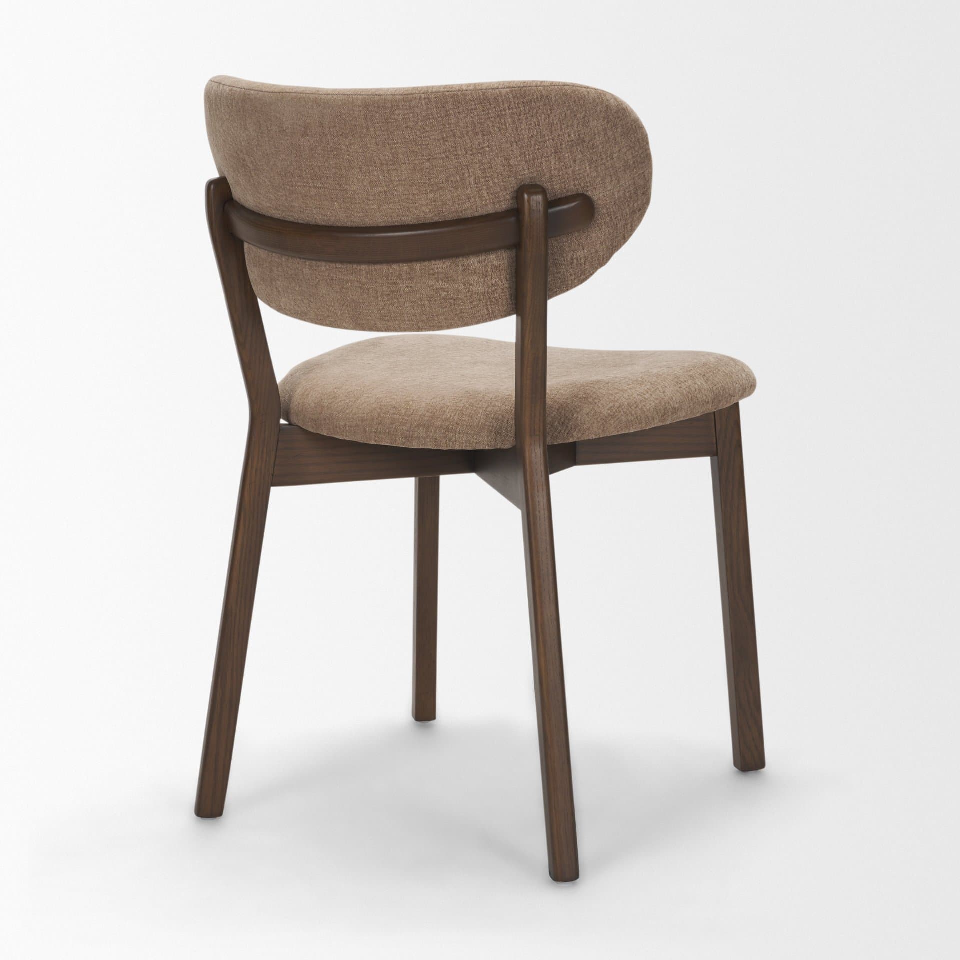 Cole Open Back Dining Side Chair | Stonewashed Latte Fabric w/ Wood — product photograph