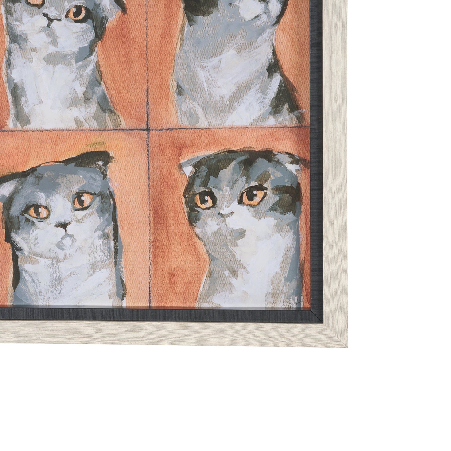 A Cats Many Faces by Mercana Studio Hand-Embellished Framed Artwork Matted under Glass — product photograph