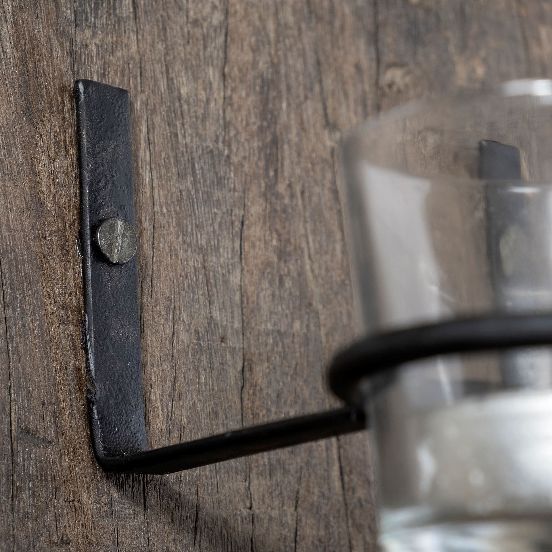 Burlington 66"H Brown Reclaimed Wood 10 Metal Ring Wall Candle Holder — product photograph