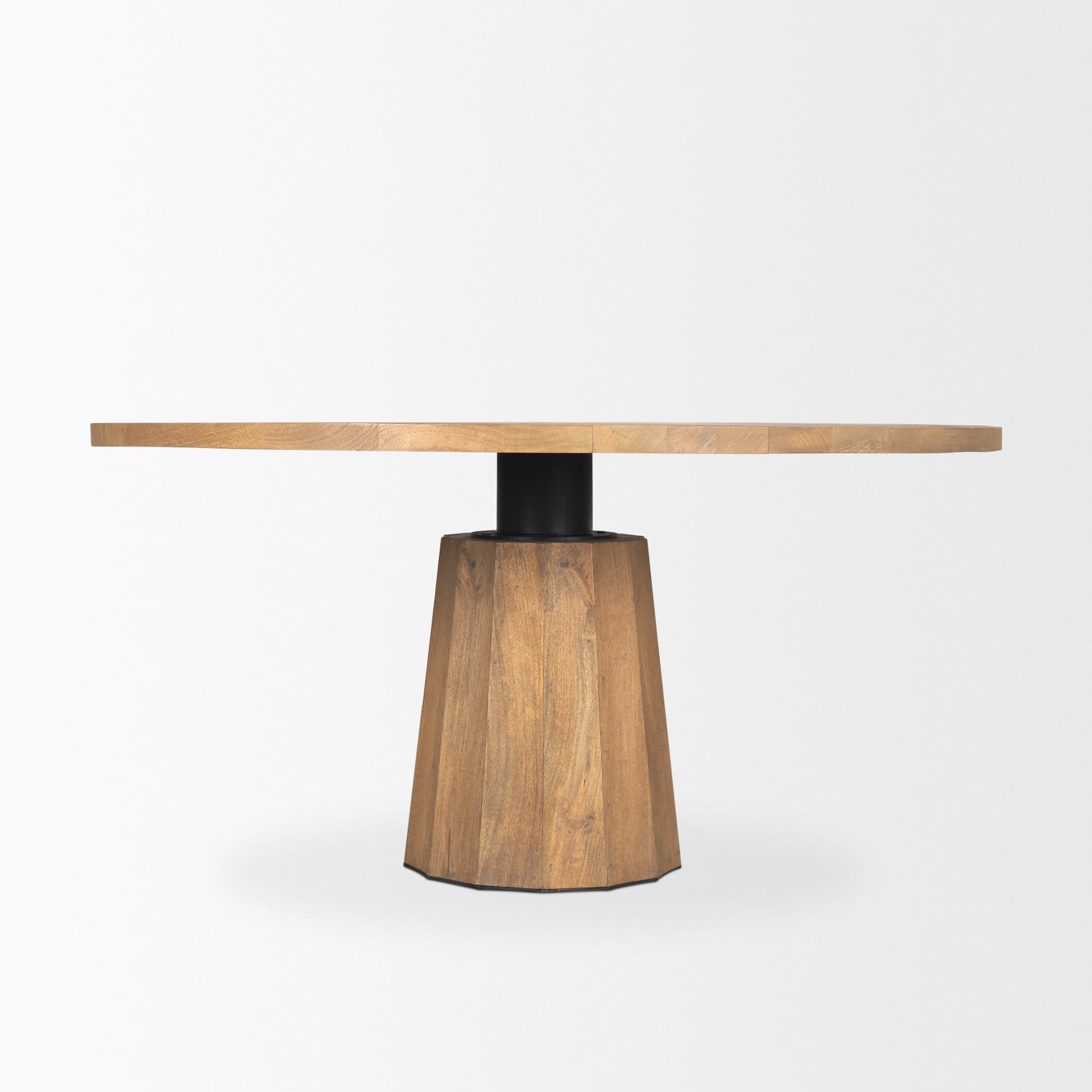 Swanson 60" Round Pedestal Dining Table | Modern | Light Brown Wood | Seats 6 — product photograph