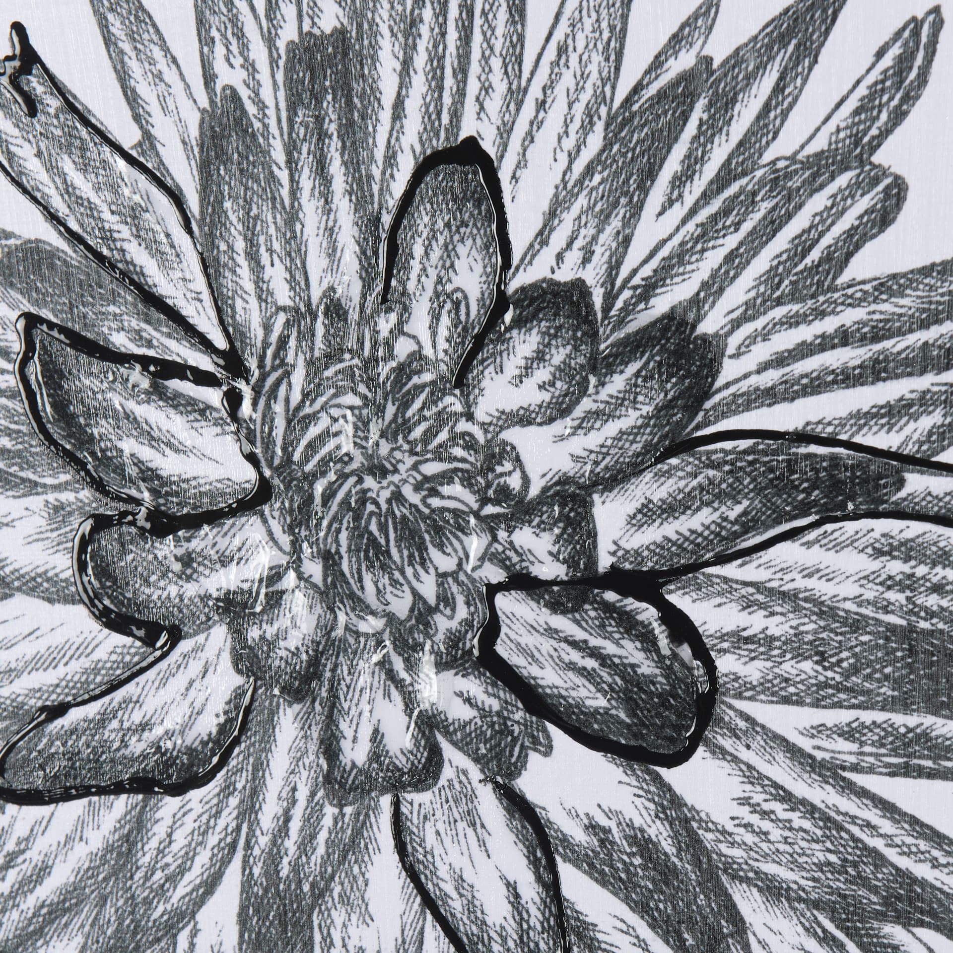Dahlia Study - Detail by Mercana Studio Hand Embellished Textured Framed Art Photo Matted under Glas — product photograph