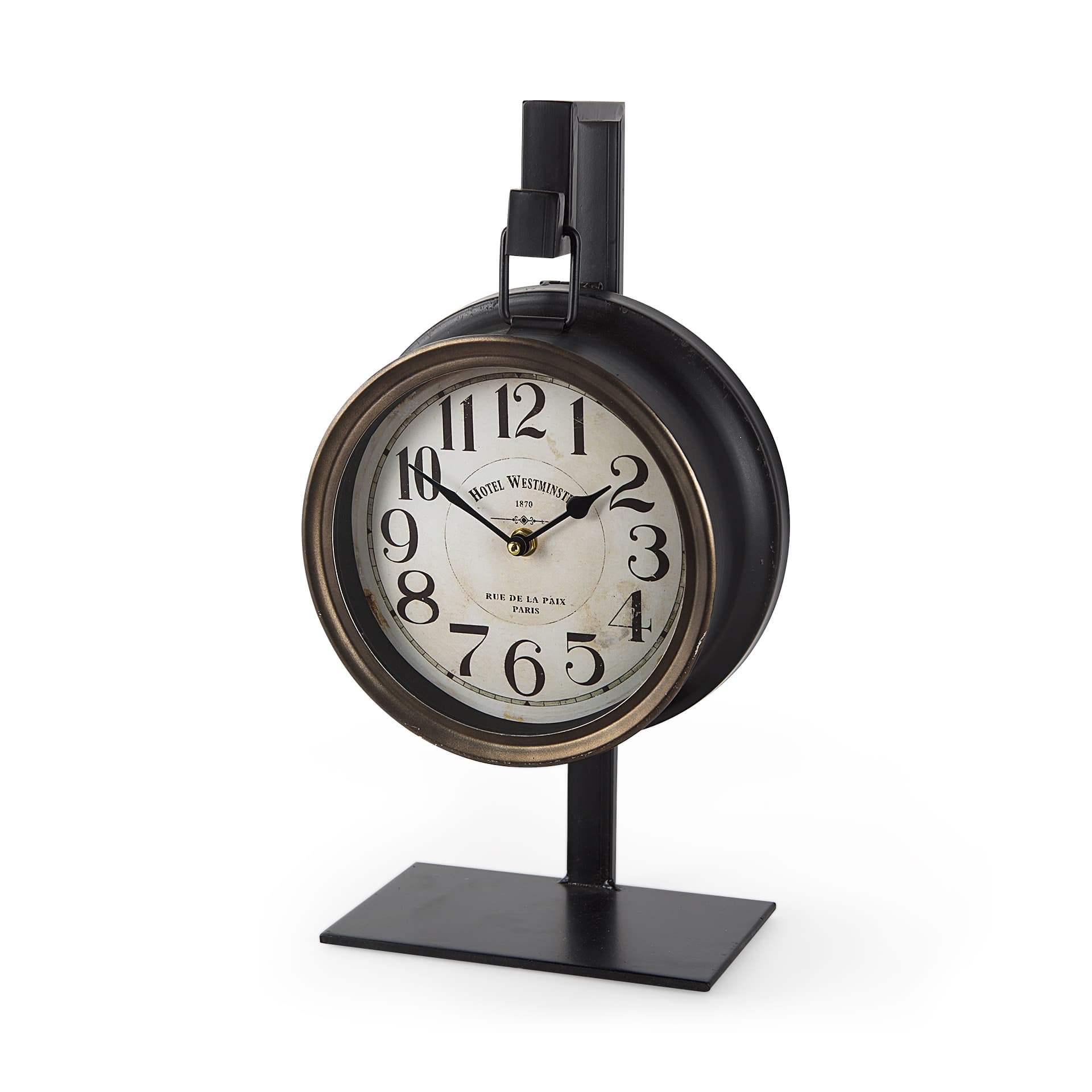 Taxz Metallic Brown Metal Hanging Table Clock — product photograph